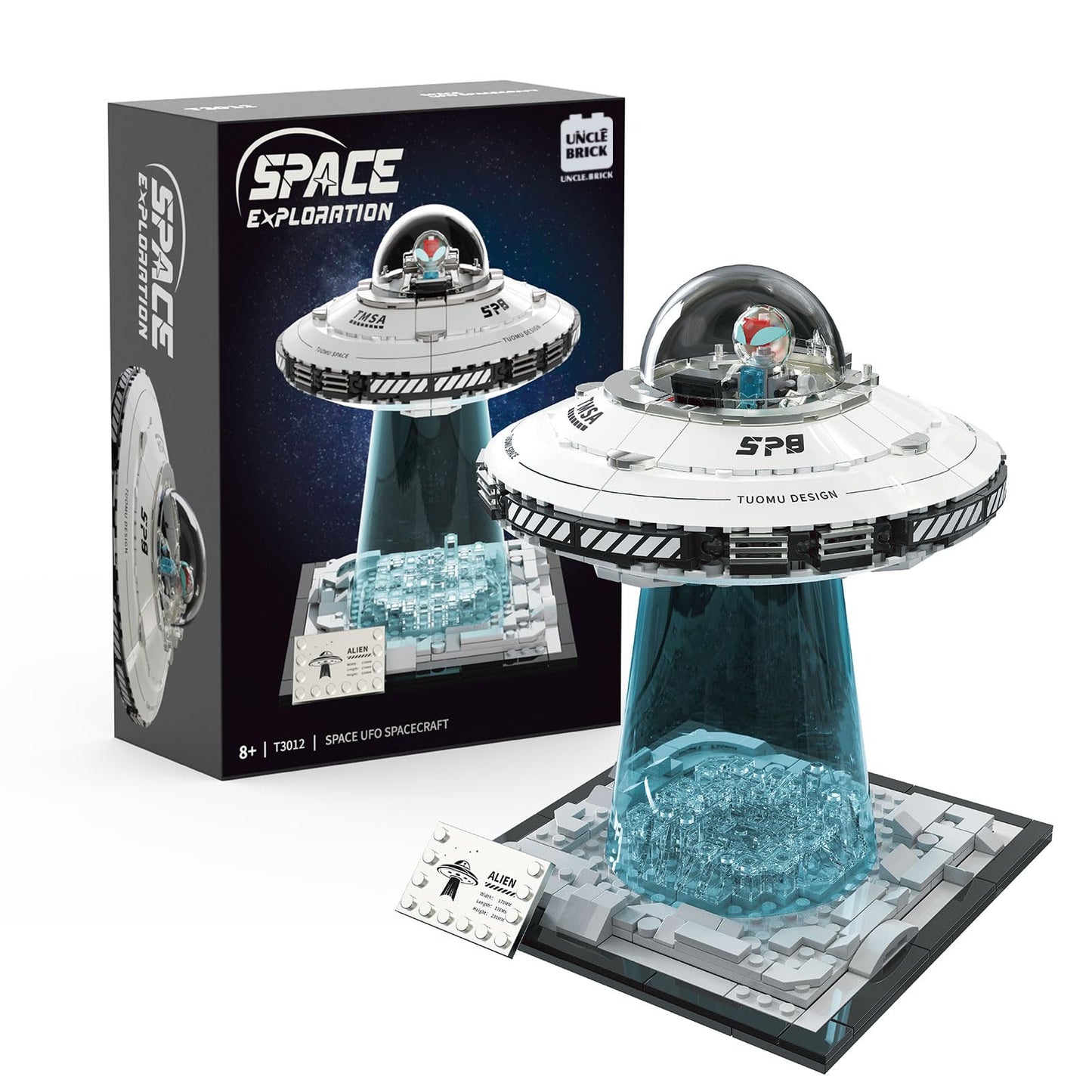 UNCLE BRICK Space UFO Spaceship Building Set — Interstellar Kit for Ages 8-12