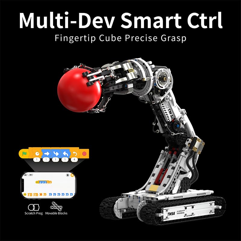 UNCLE BRICK Technical Tracked Robot Arm Kit – 1468 Pieces, Remote & App Controlled STEM Toy (Ages 8-14+)