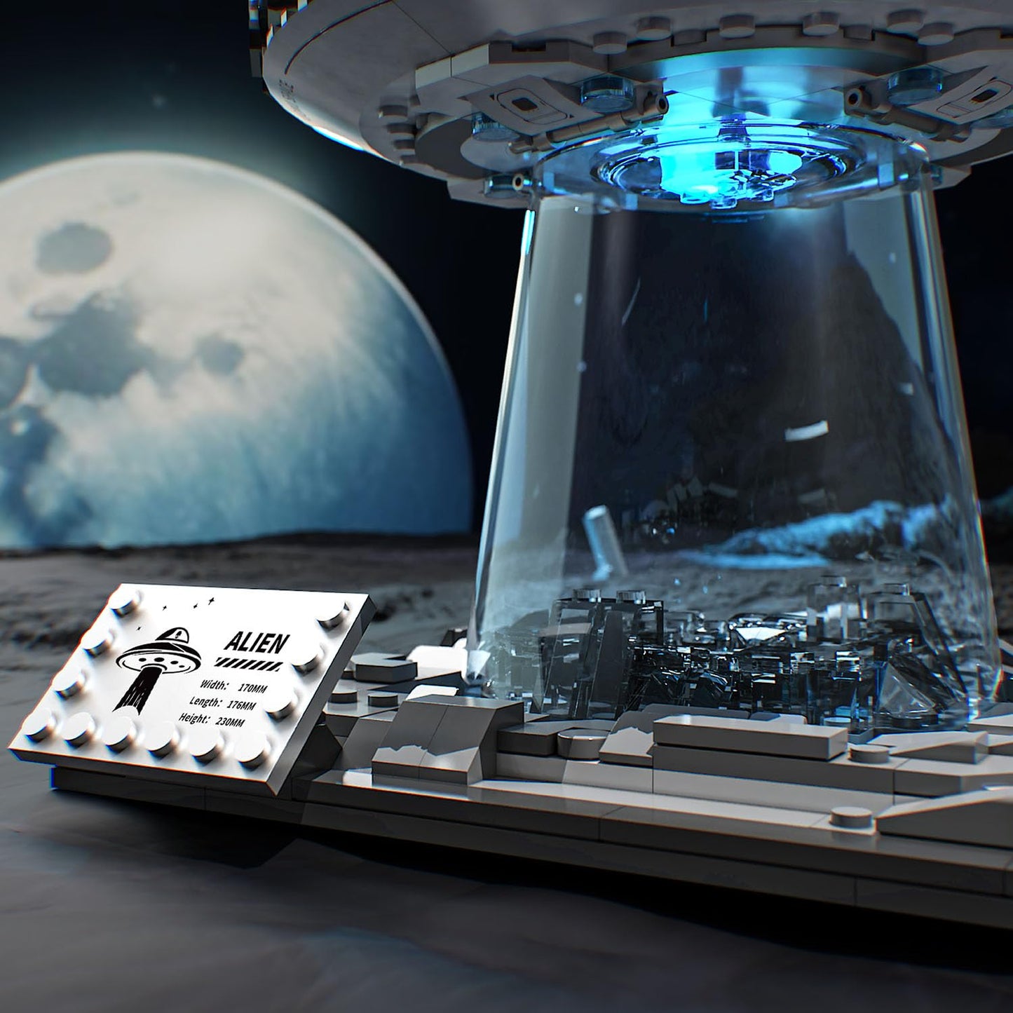 UNCLE BRICK Space UFO Spaceship Building Set — Interstellar Kit for Ages 8-12
