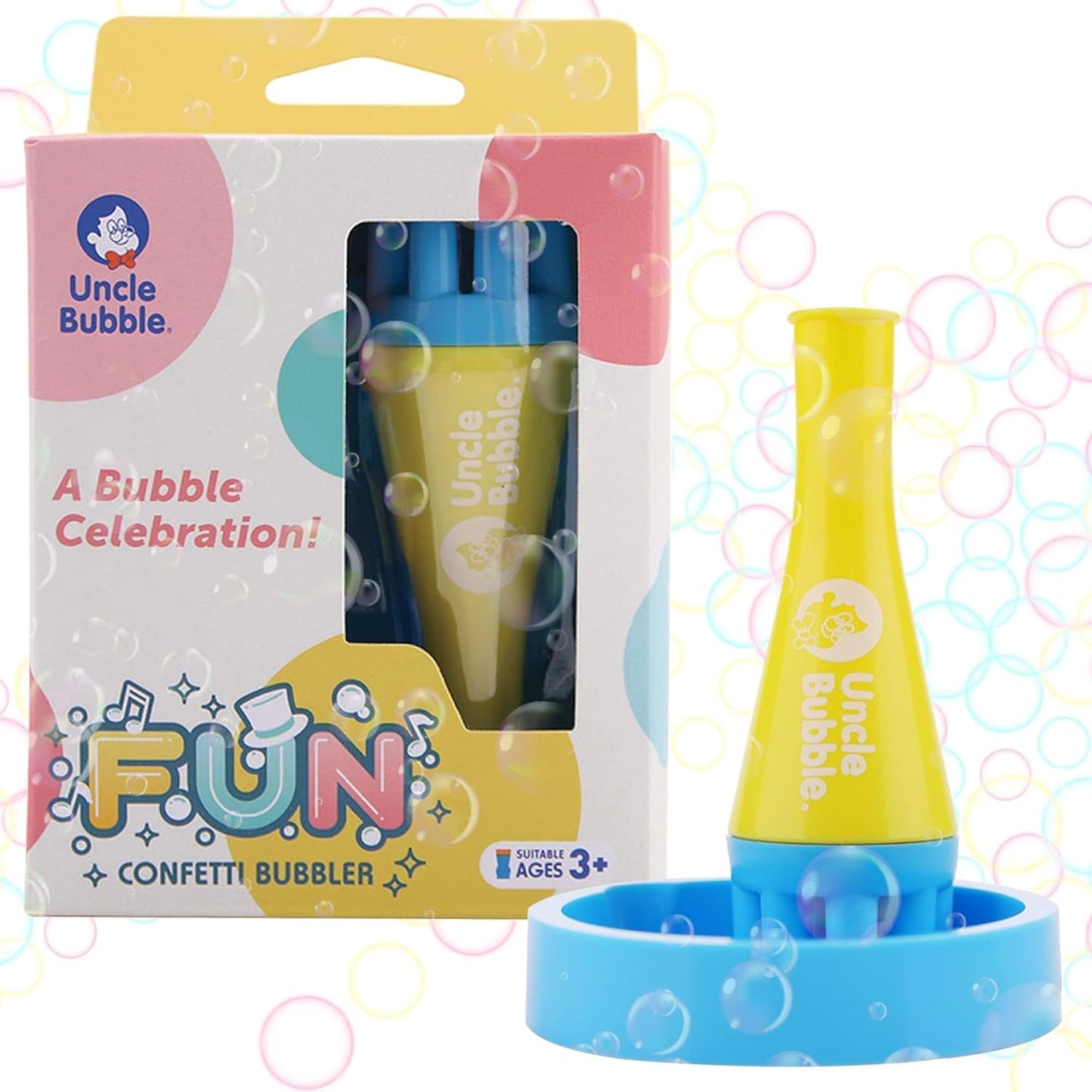 Uncle Bubble Mini Bubble Blower – Non-Toxic Confetti Bubbles for Kids