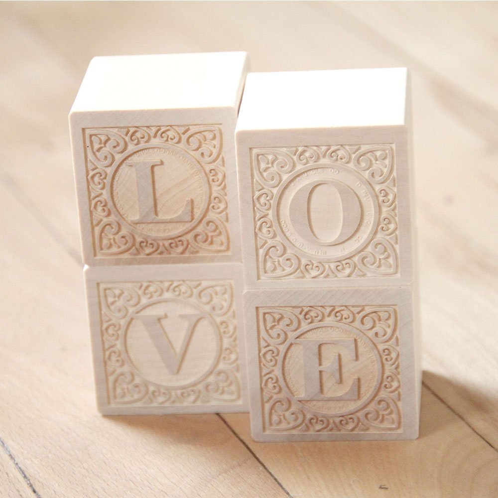 Uncle Goose Uppercase Alphablank Blocks – Made in the USA