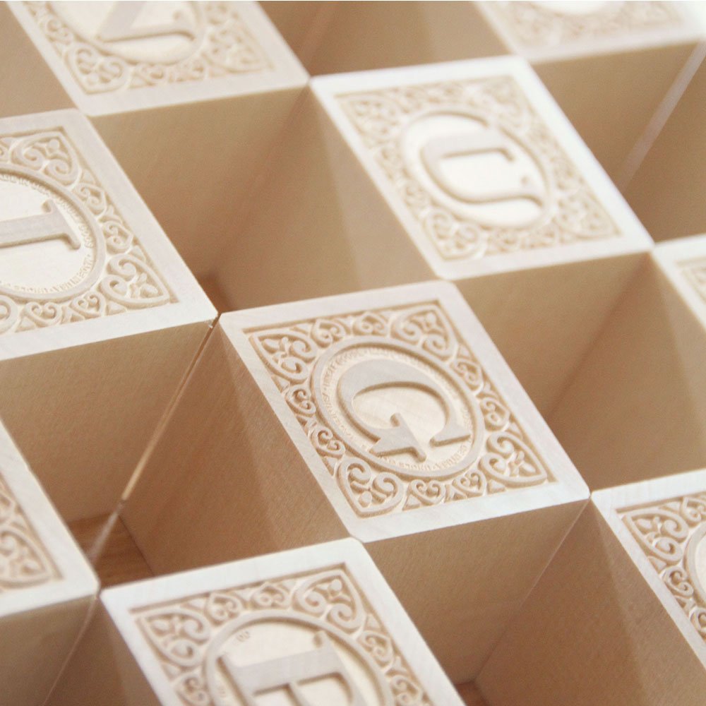 Uncle Goose Uppercase Alphablank Blocks – Made in the USA