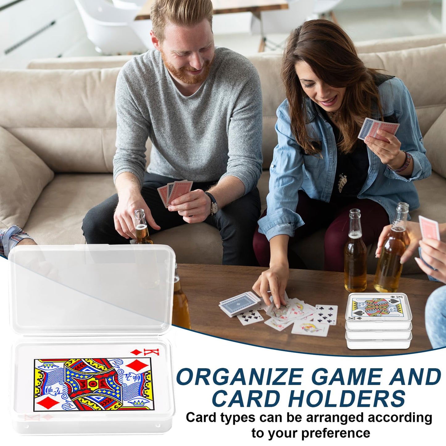 Uncle Yang 4-Pack Blank Card Case — Clear Plastic Deck Boxes for Cards & Games