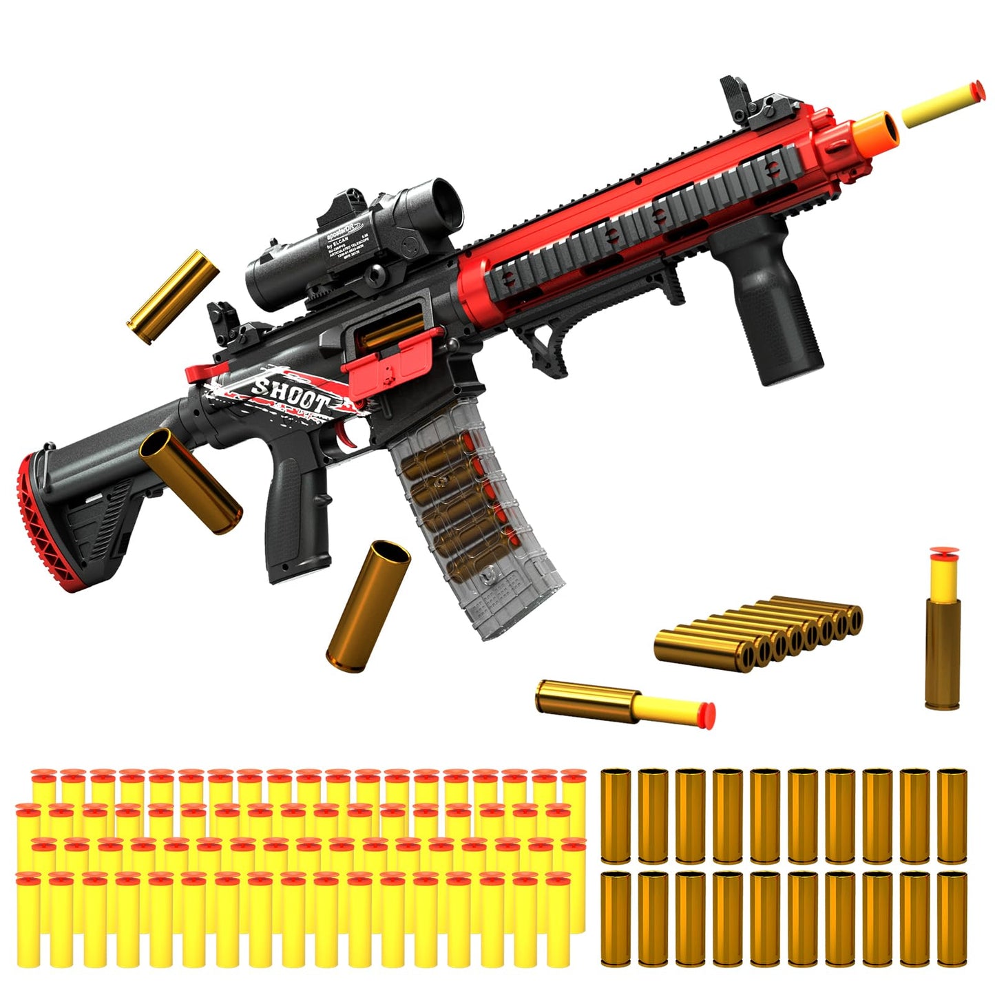 UNCLEKAISSEN Electric 2-in-1 Soft Bullet Toy Gun – Auto & Manual Foam Blaster with 80 Darts