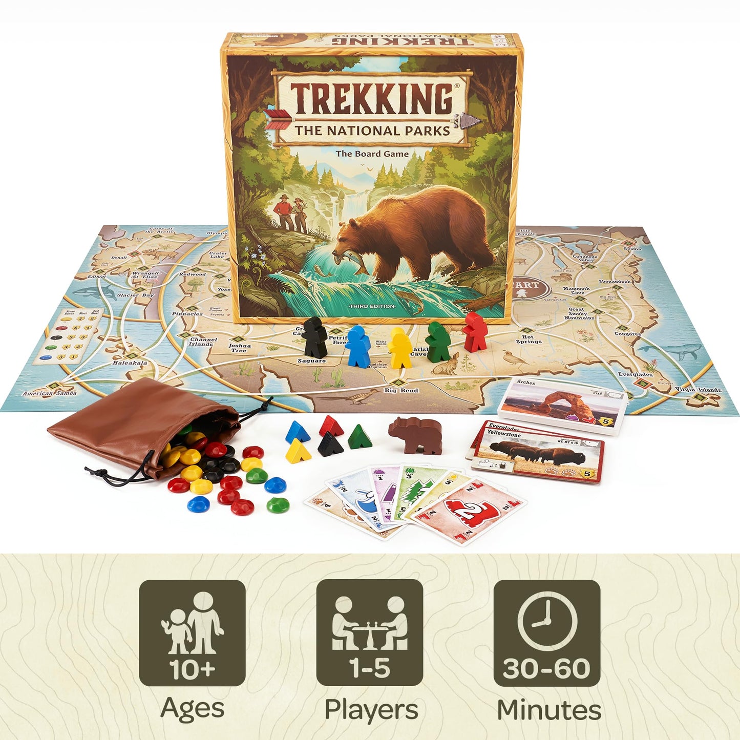 Underdog Games Trekking the National Parks – Award-Winning Family Board Game (Ages 10+)