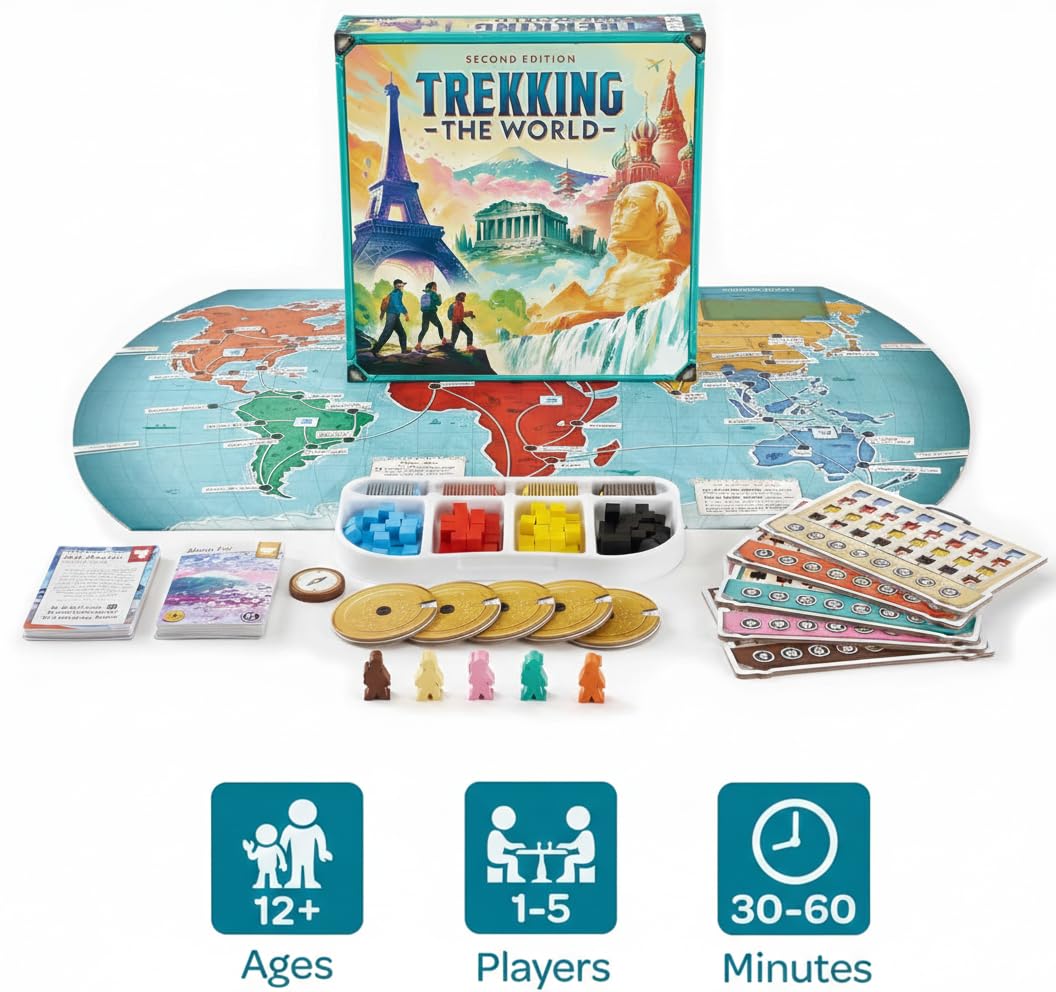 Underdog Games Trekking the World 2nd Edition – Award-Winning Family Strategy Board Game