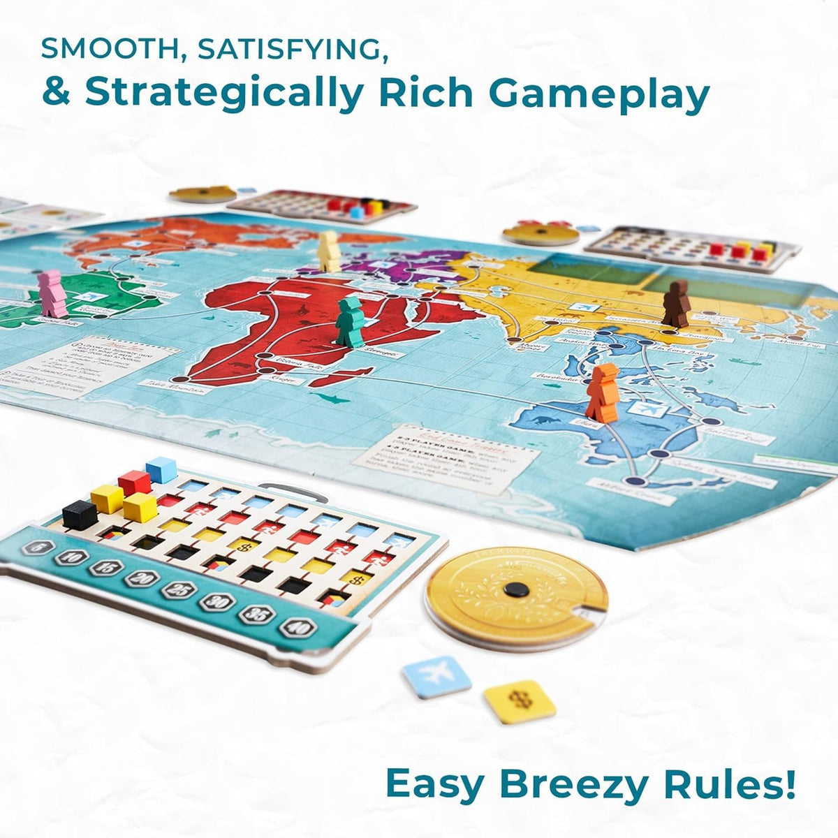 Underdog Games Trekking the World 2nd Edition – Award-Winning Family Strategy Board Game