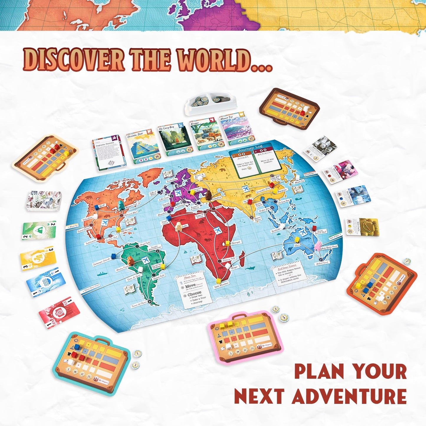 Underdog Games Trekking The World (2nd Edition) – Global Geography Family Board Game