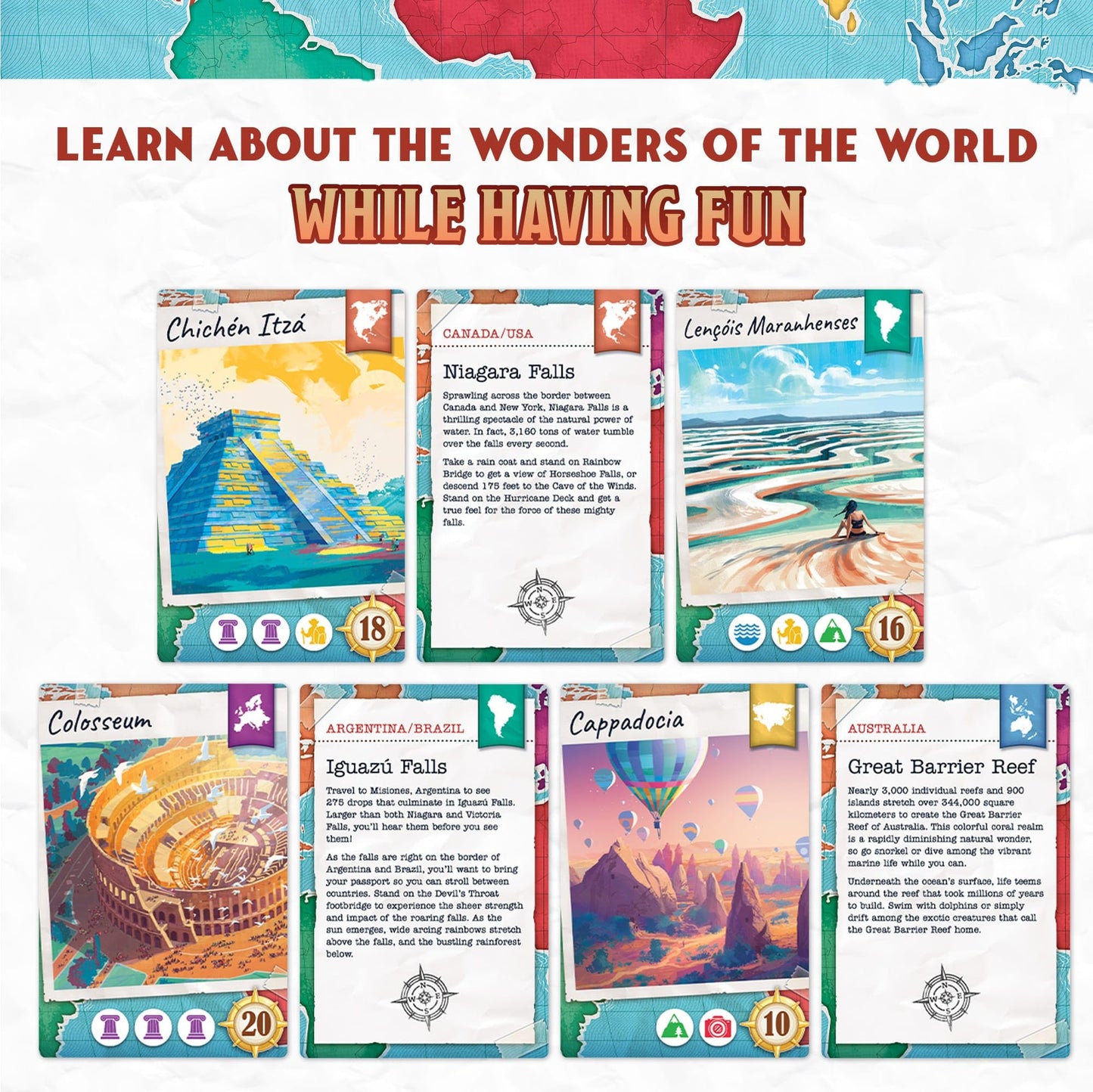 Underdog Games Trekking The World (2nd Edition) – Global Geography Family Board Game