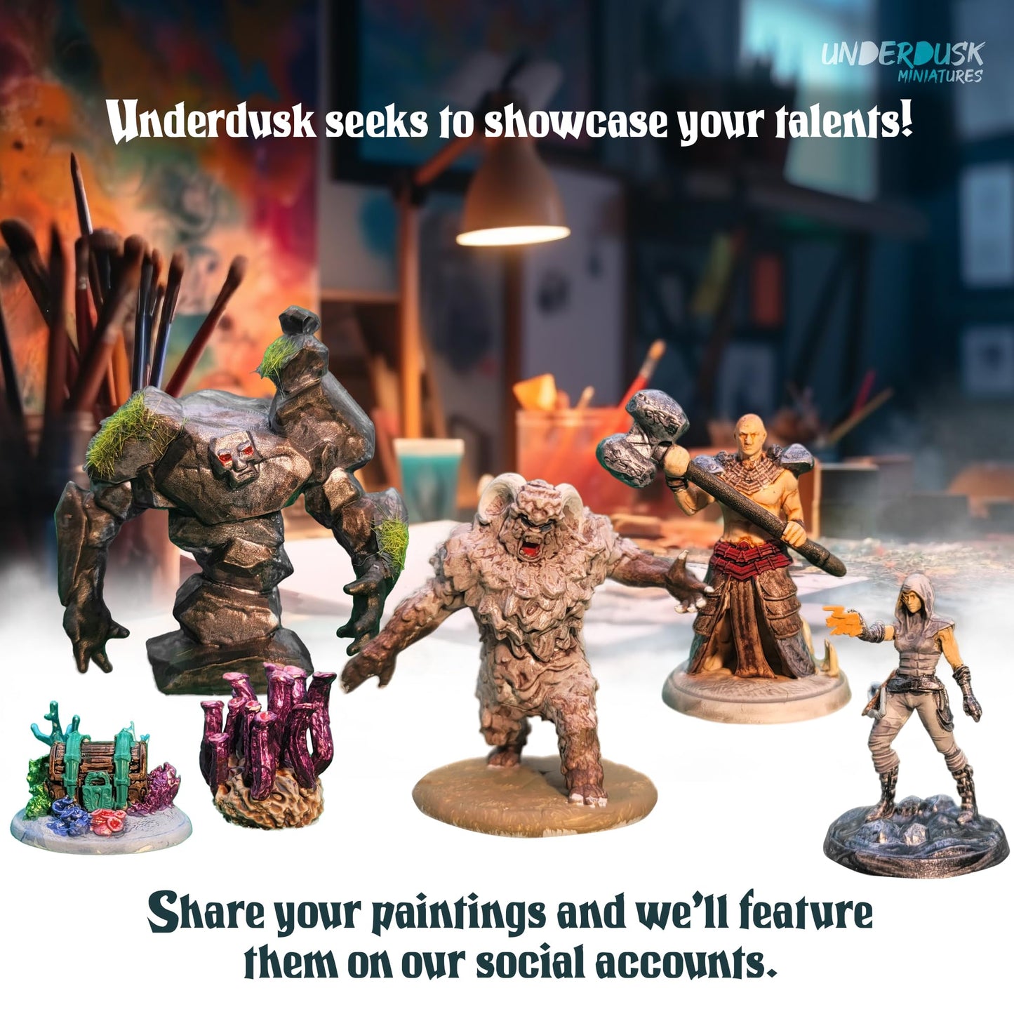 Underdusk: Elemental Encounters — 35 Unpainted DND Miniatures for D&D, TTRPG, Pathfinder & Dungeons & Dragons