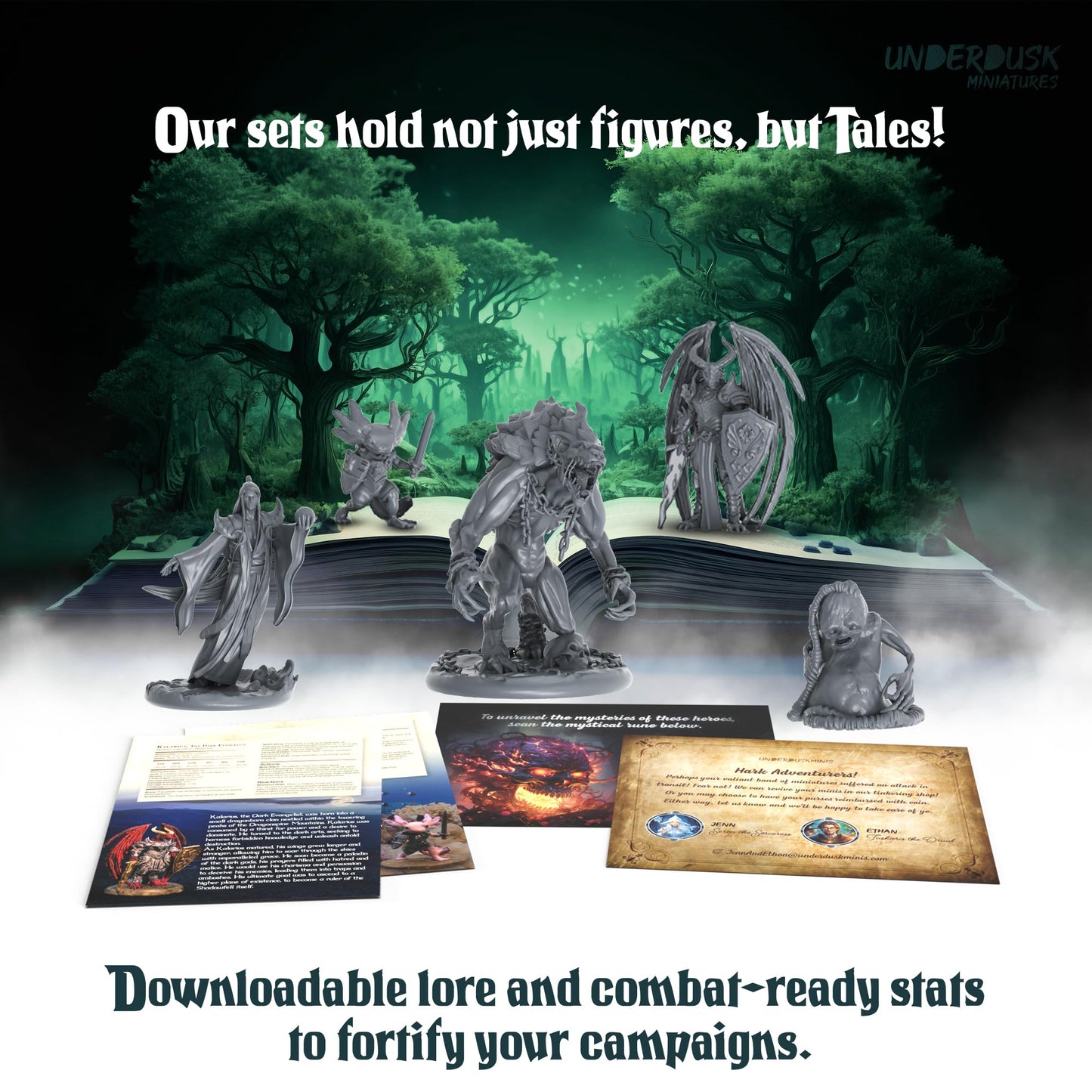 Underdusk: 34 Unpainted DND Miniatures for Tabletop Gaming | Monsters, Mimics & Mysteries | 28mm Scale