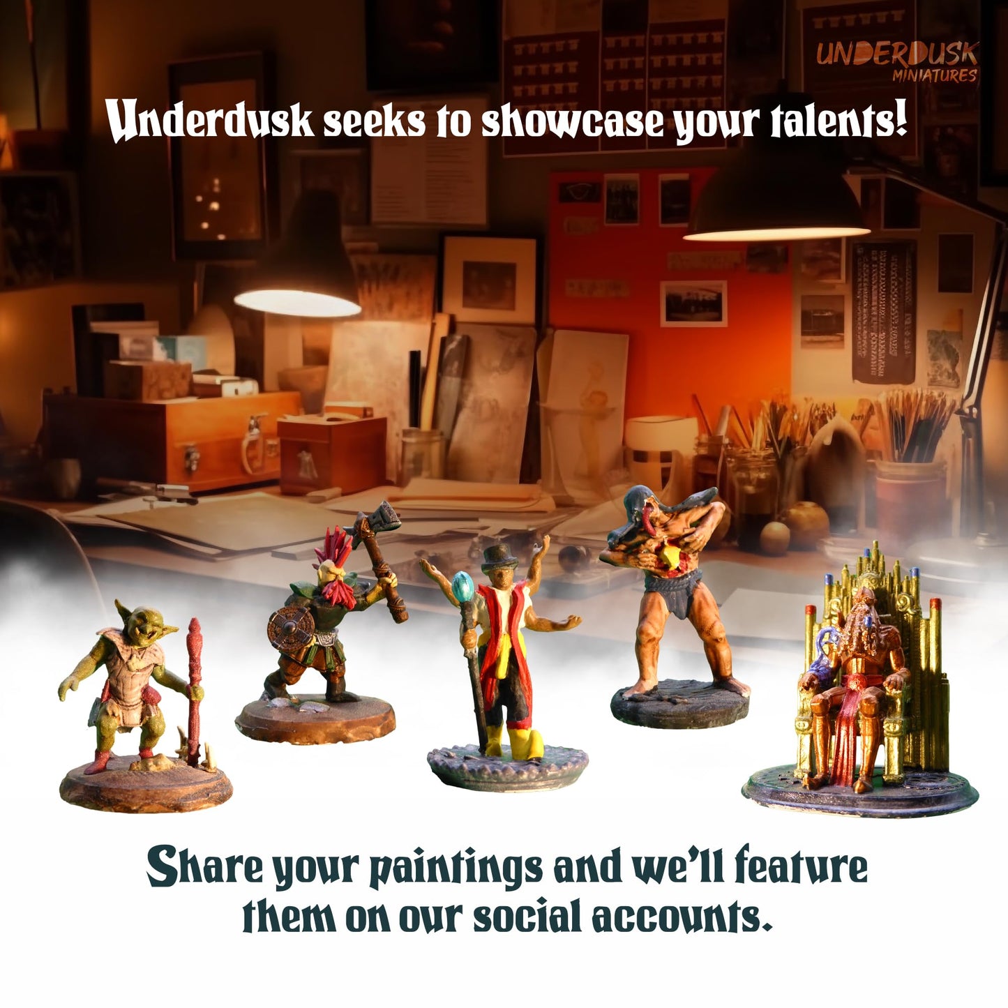 Underdusk: Ominous Encounters — 64 Unpainted Tabletop Miniatures with Stat Blocks