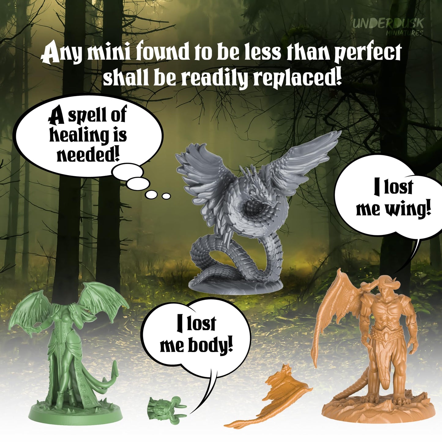 Underdusk: Ominous Encounters — 64 Unpainted Tabletop Miniatures with Stat Blocks