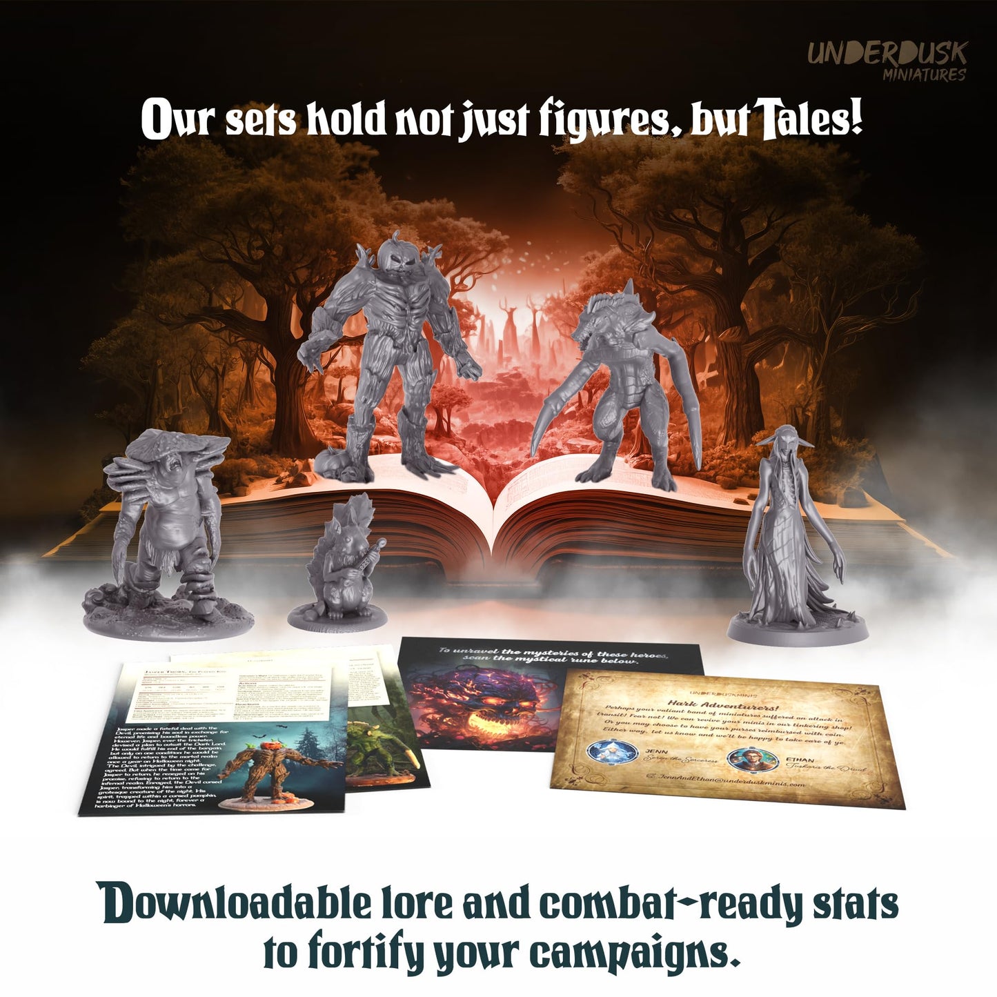Underdusk: Ominous Encounters — 64 Unpainted Tabletop Miniatures with Stat Blocks