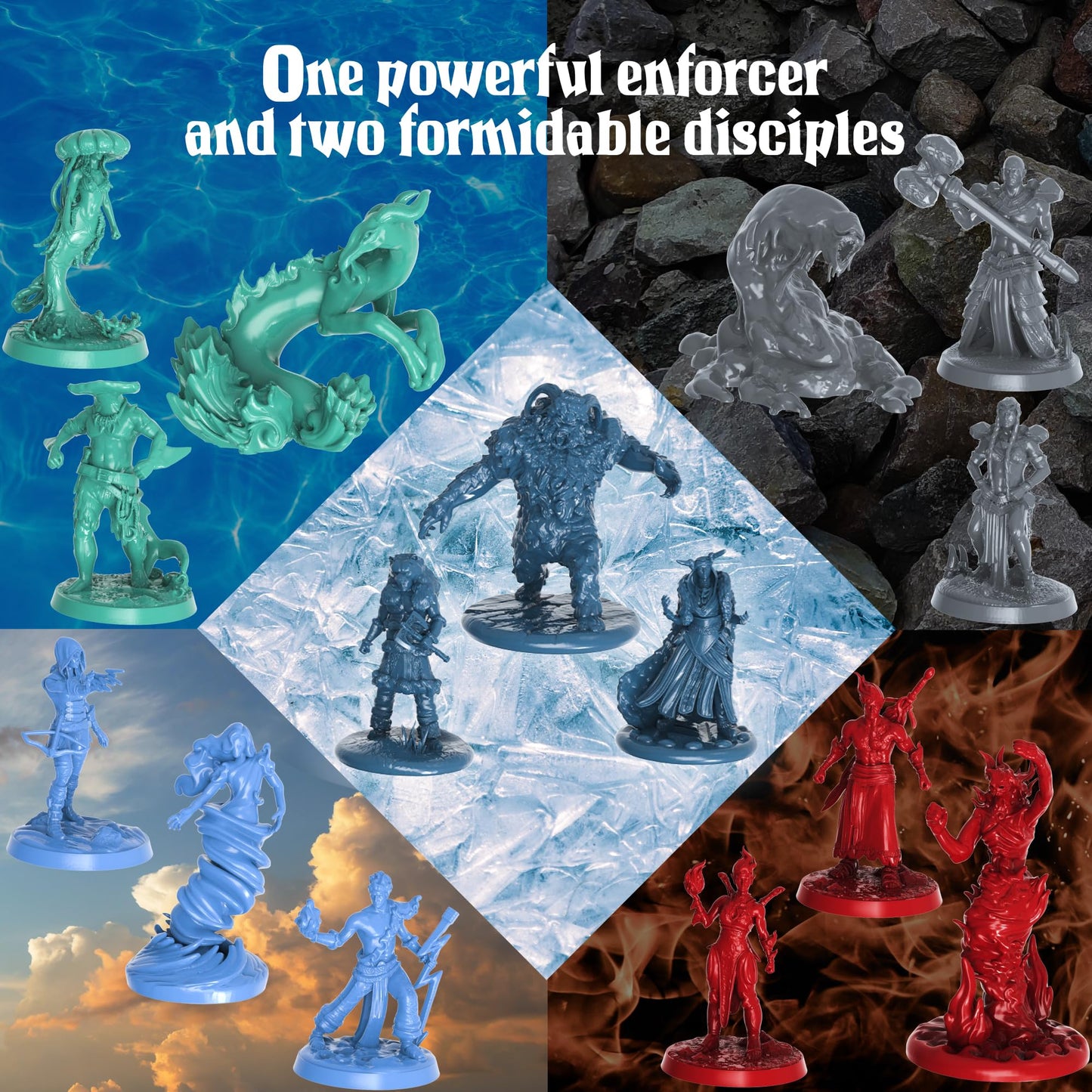 Underdusk: Elemental Encounters — 35 Unpainted DND Miniatures for D&D, TTRPG, Pathfinder & Dungeons & Dragons