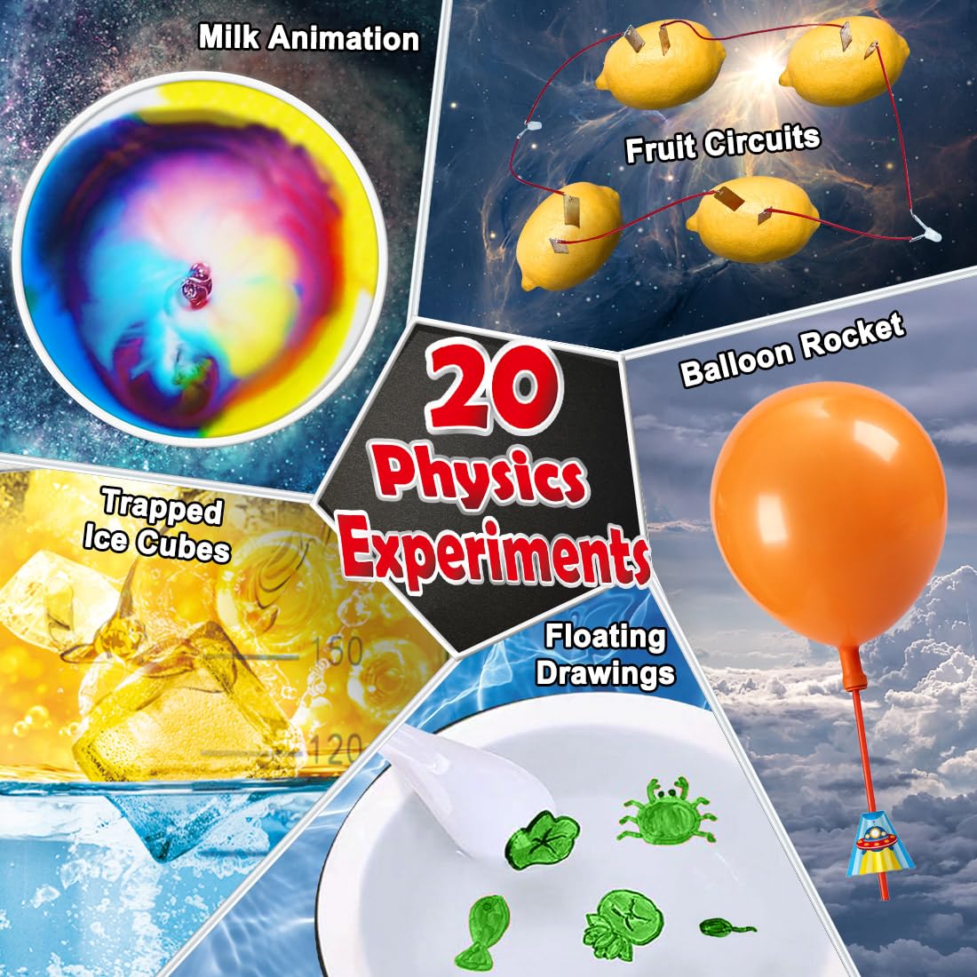 UNGLINGA 70 Lab Experiments Science Kit – Volcano, Fruit Circuits & STEM Activities