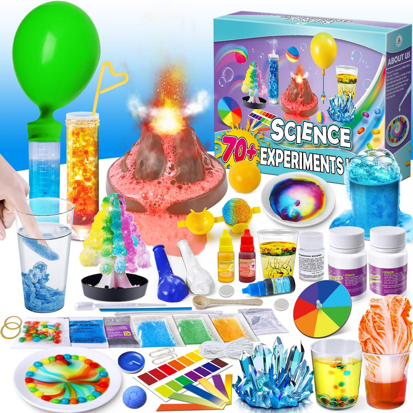 UNGLINGA 70+ Experiments Science Kit | STEM Chemistry & Physics Set for Kids