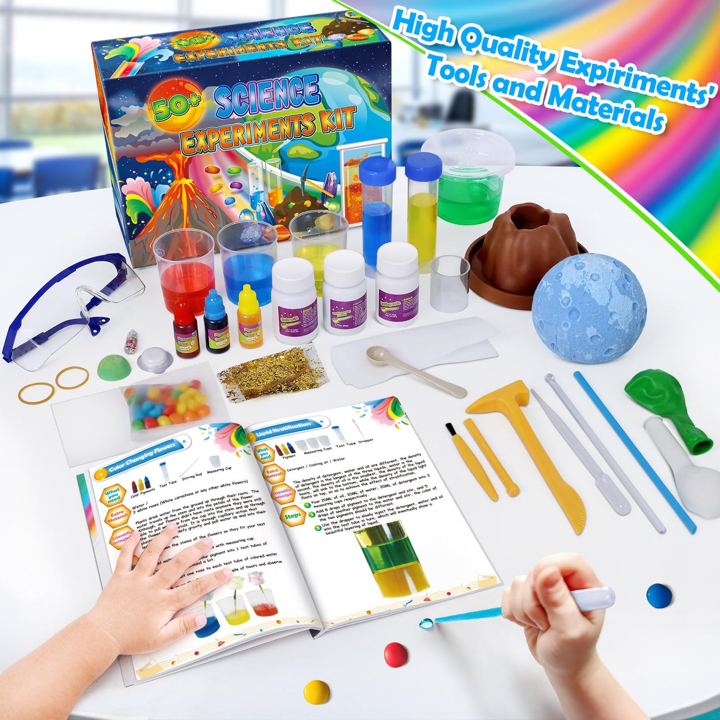 UNGLINGA 50+ Science Lab Experiments Kit for Kids | STEM Activities & Chemistry Set