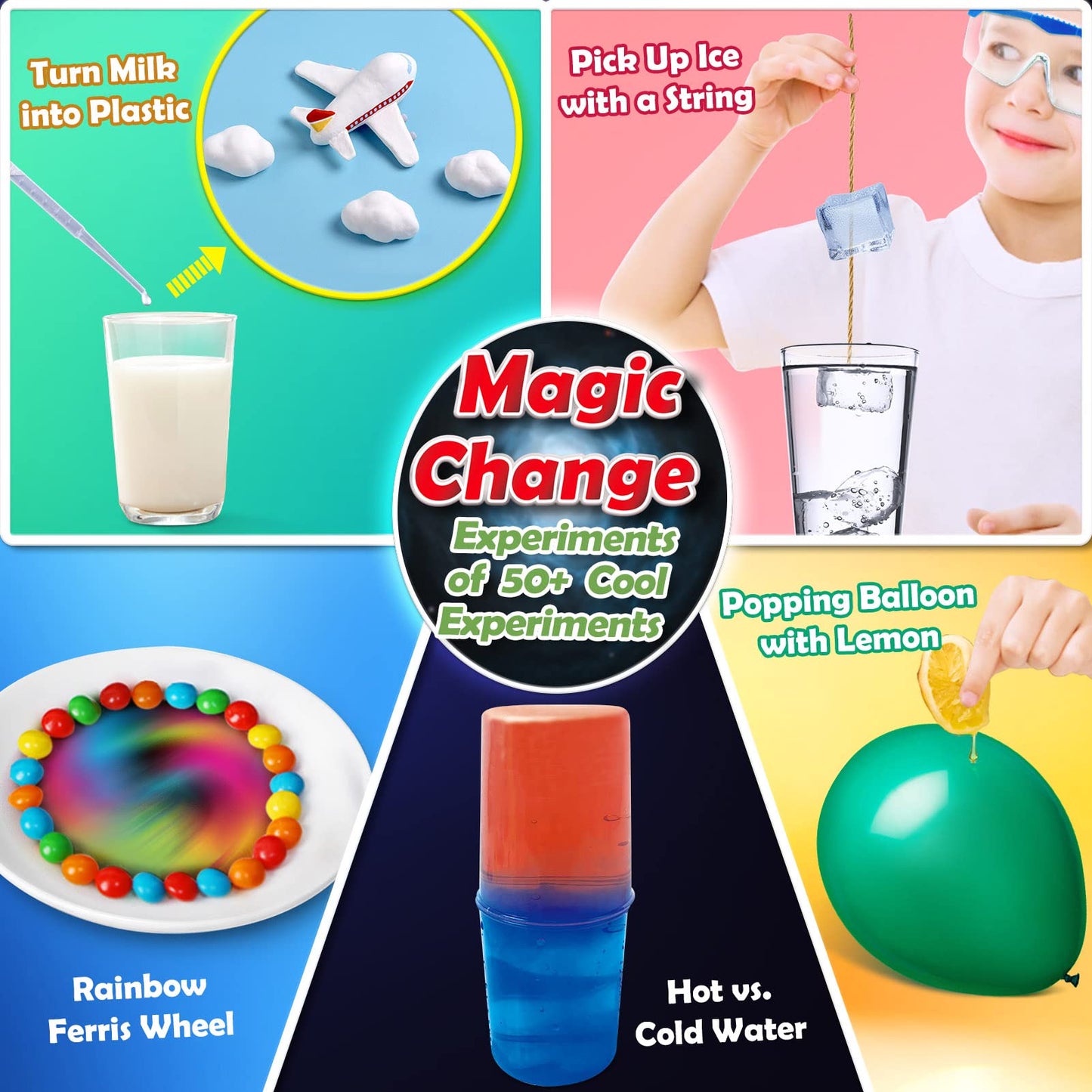 UNGLINGA 50+ Science Lab Experiments Kit for Kids | STEM Activities & Chemistry Set