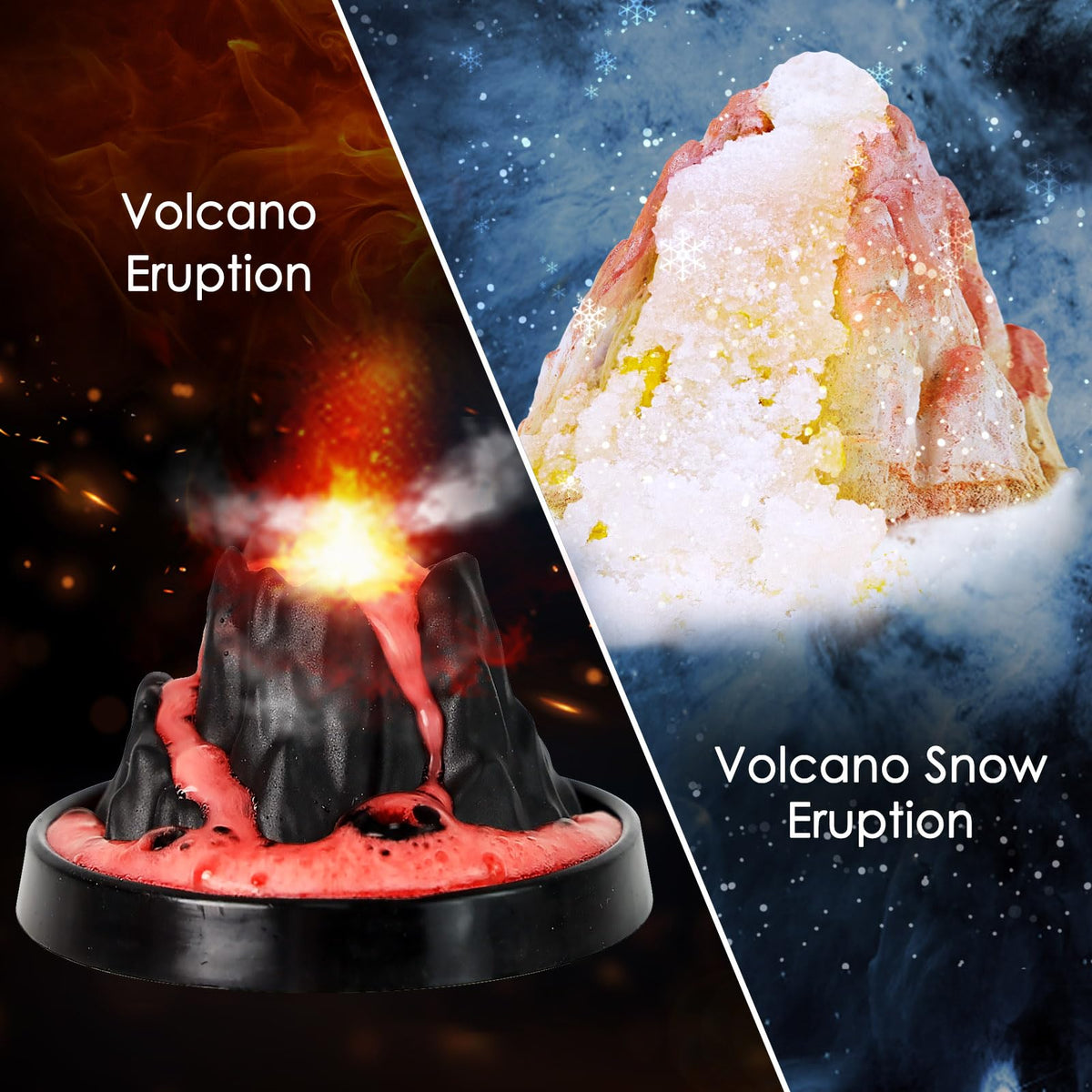 UNGLINGA Erupting Volcano Science Kit for Kids | Gemstone Dig Volcano & Snow Eruption