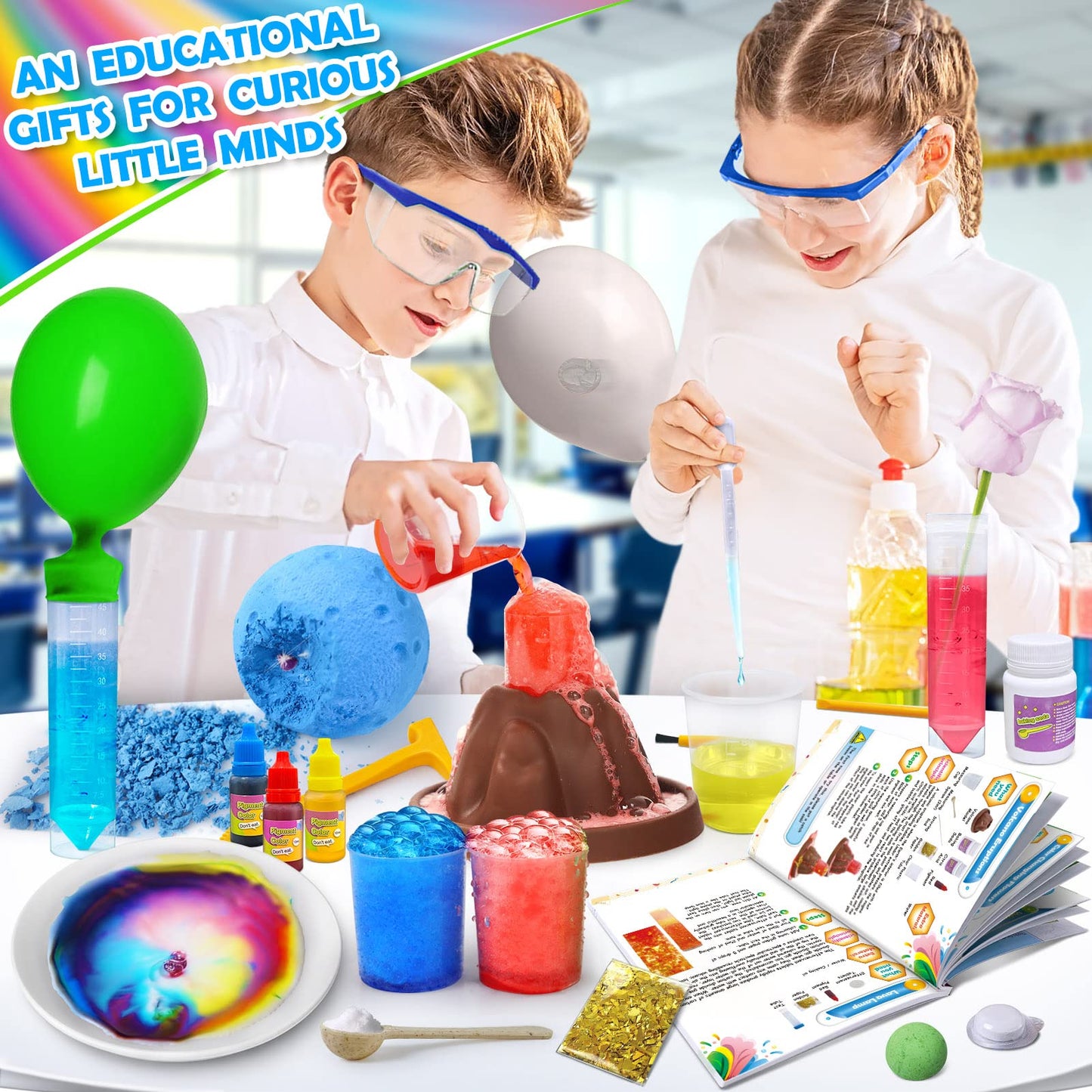 UNGLINGA 50+ Science Lab Experiments Kit for Kids | STEM Activities & Chemistry Set