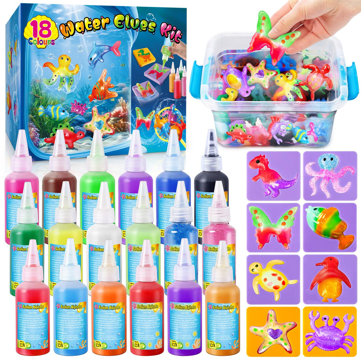 UNGLINGA Magic Water Elf Toy Kit – 18 Colors Craft & Creative Toys for Kids Aged 5–12