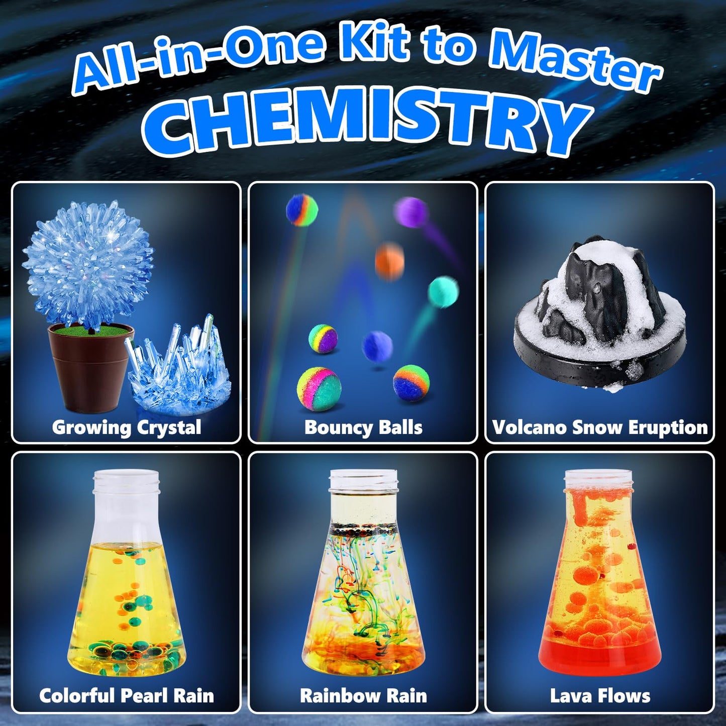 UNGLINGA 250+ Science Experiments Kit for Kids | STEM Chemistry Set & Volcano Lab