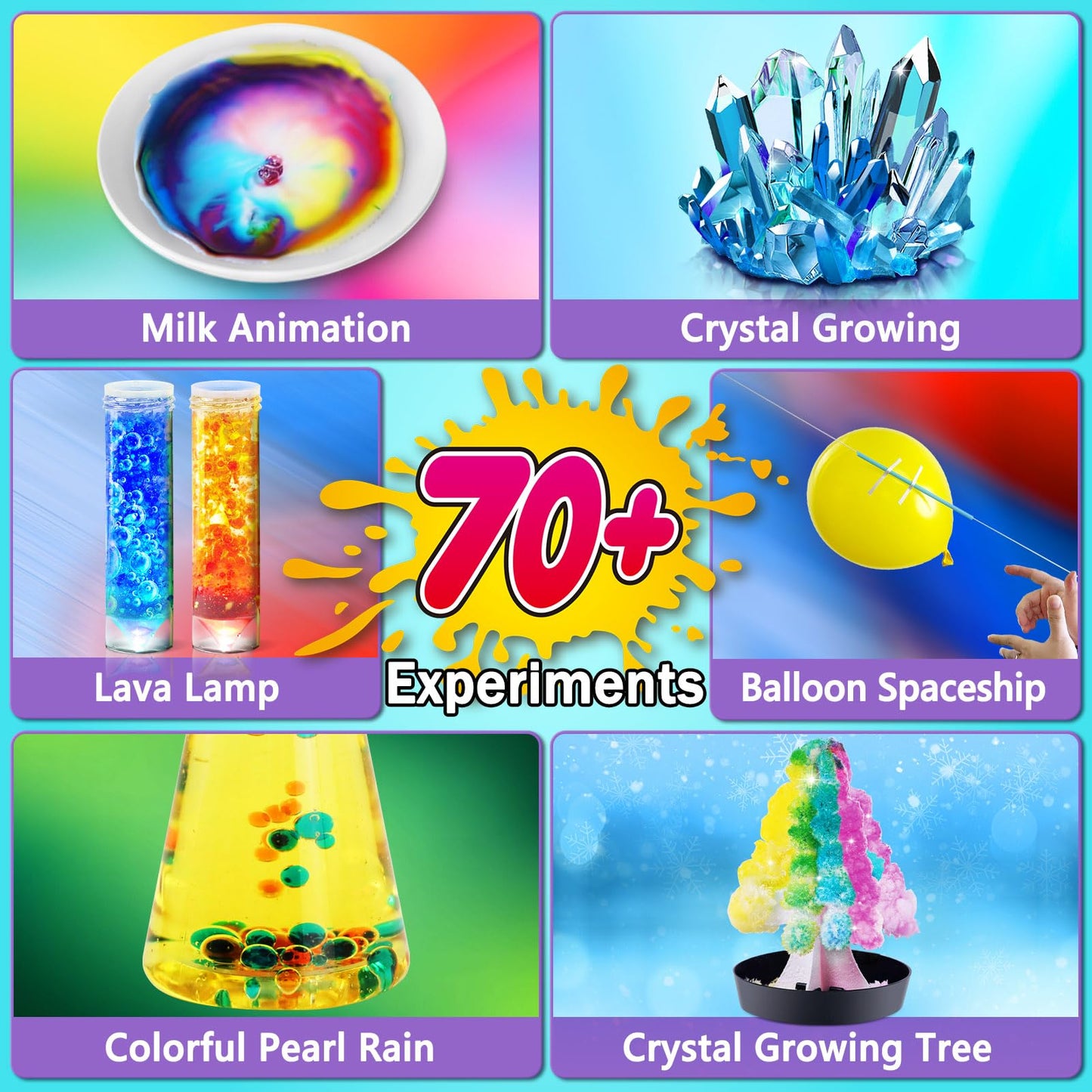 UNGLINGA 70+ Experiments Science Kit | STEM Chemistry & Physics Set for Kids