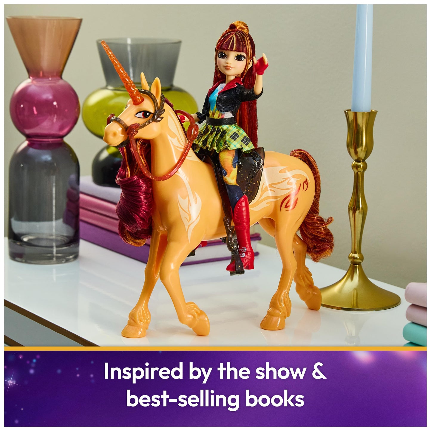 Unicorn Academy: Power of Friendship Cinder 11-Inch Unicorn with Translucent Saddle & Bridle