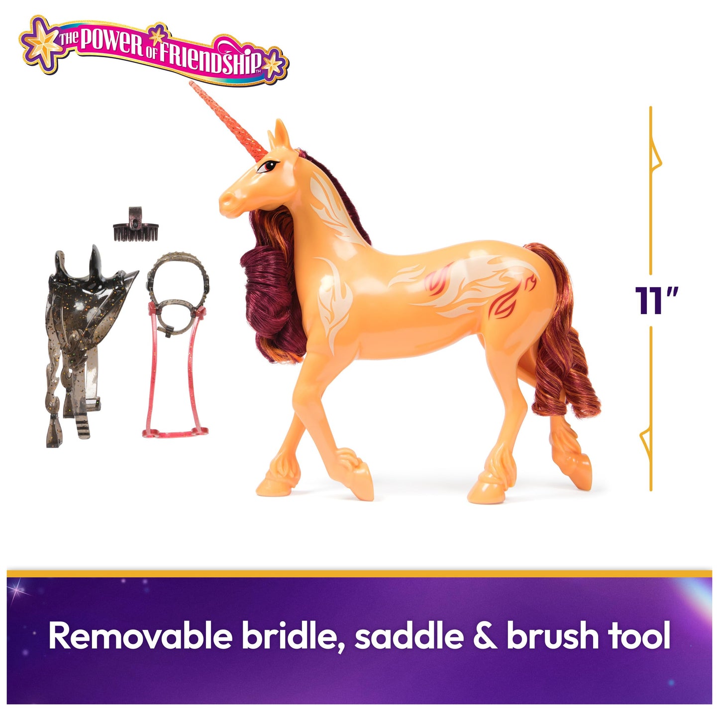 Unicorn Academy: Power of Friendship Cinder 11-Inch Unicorn with Translucent Saddle & Bridle