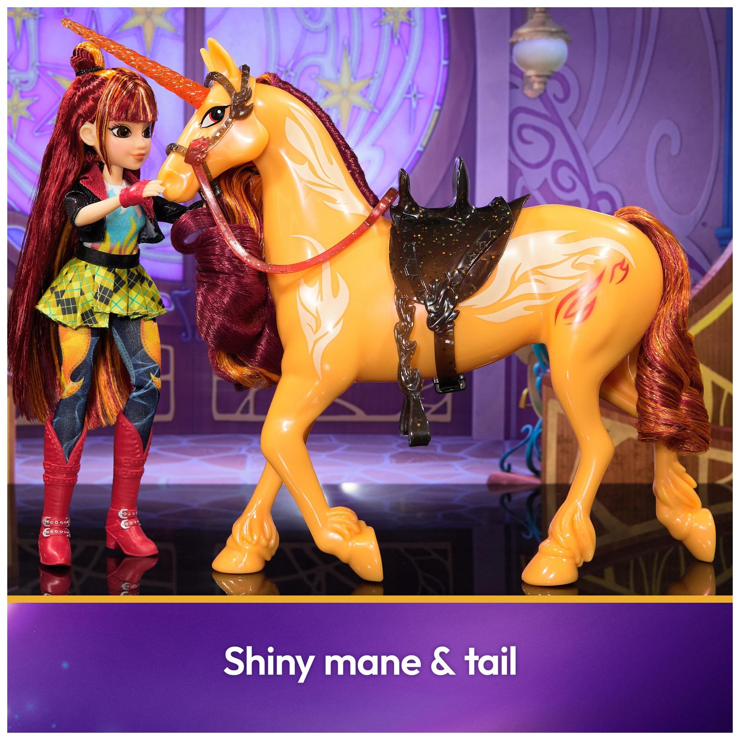 Unicorn Academy: Power of Friendship Cinder 11-Inch Unicorn with Translucent Saddle & Bridle
