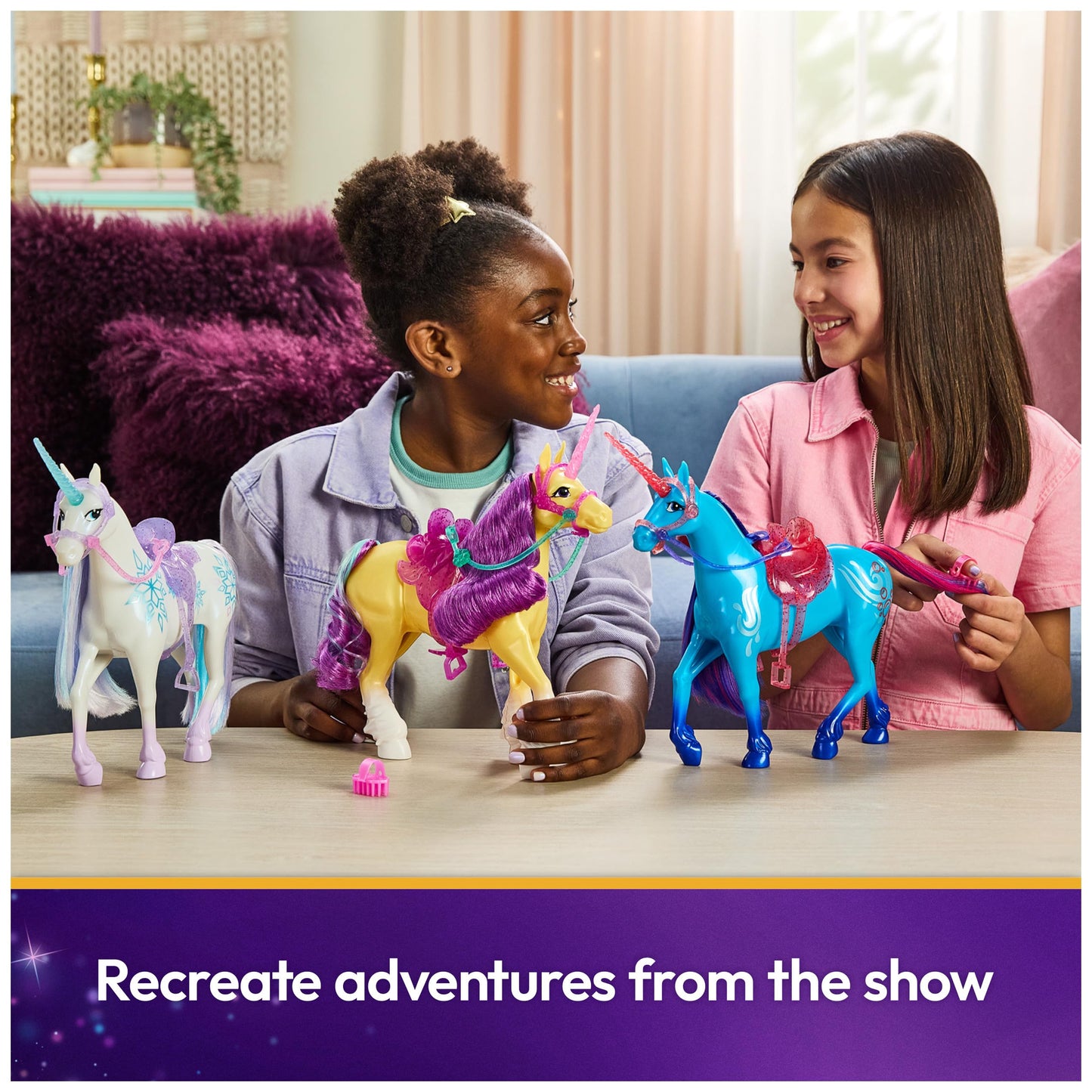 Unicorn Academy: Power of Friendship Cinder 11-Inch Unicorn with Translucent Saddle & Bridle