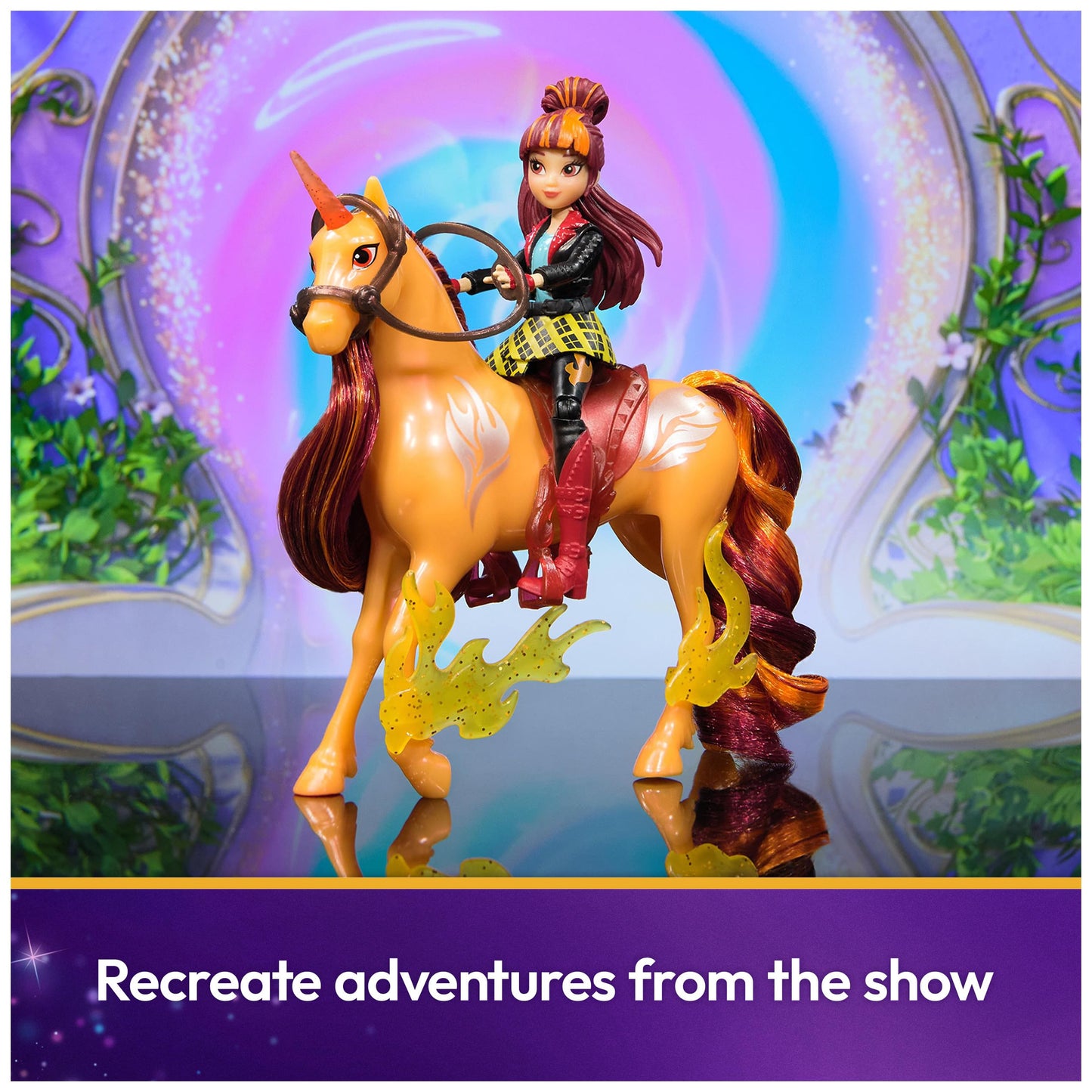 Unicorn Academy Valentina & Cinder Power of Friendship Set – Poseable 4.5-Inch Doll & 5-Inch Unicorn