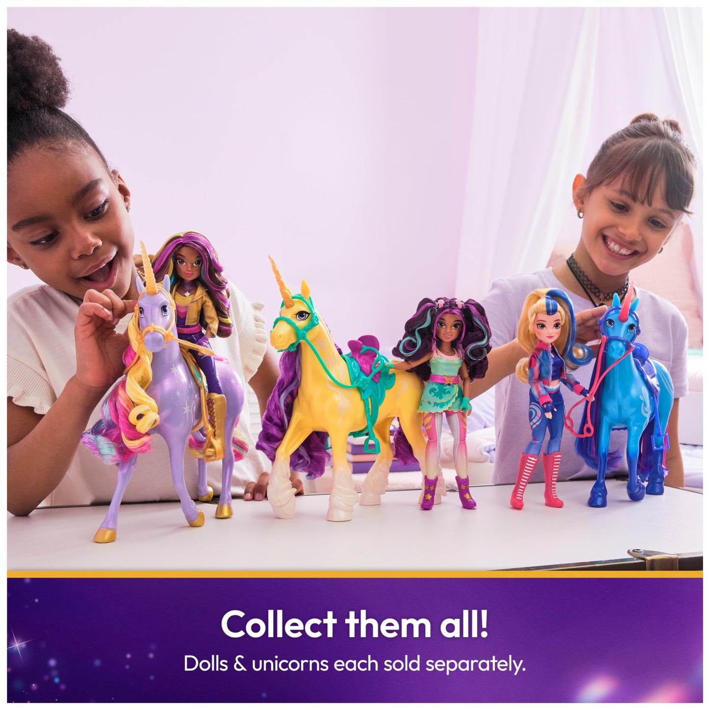 Unicorn Academy River 11-Inch Unicorn with Isabel – Removable Bridle & Saddle, Doll & Unicorn Toy for Girls 4+