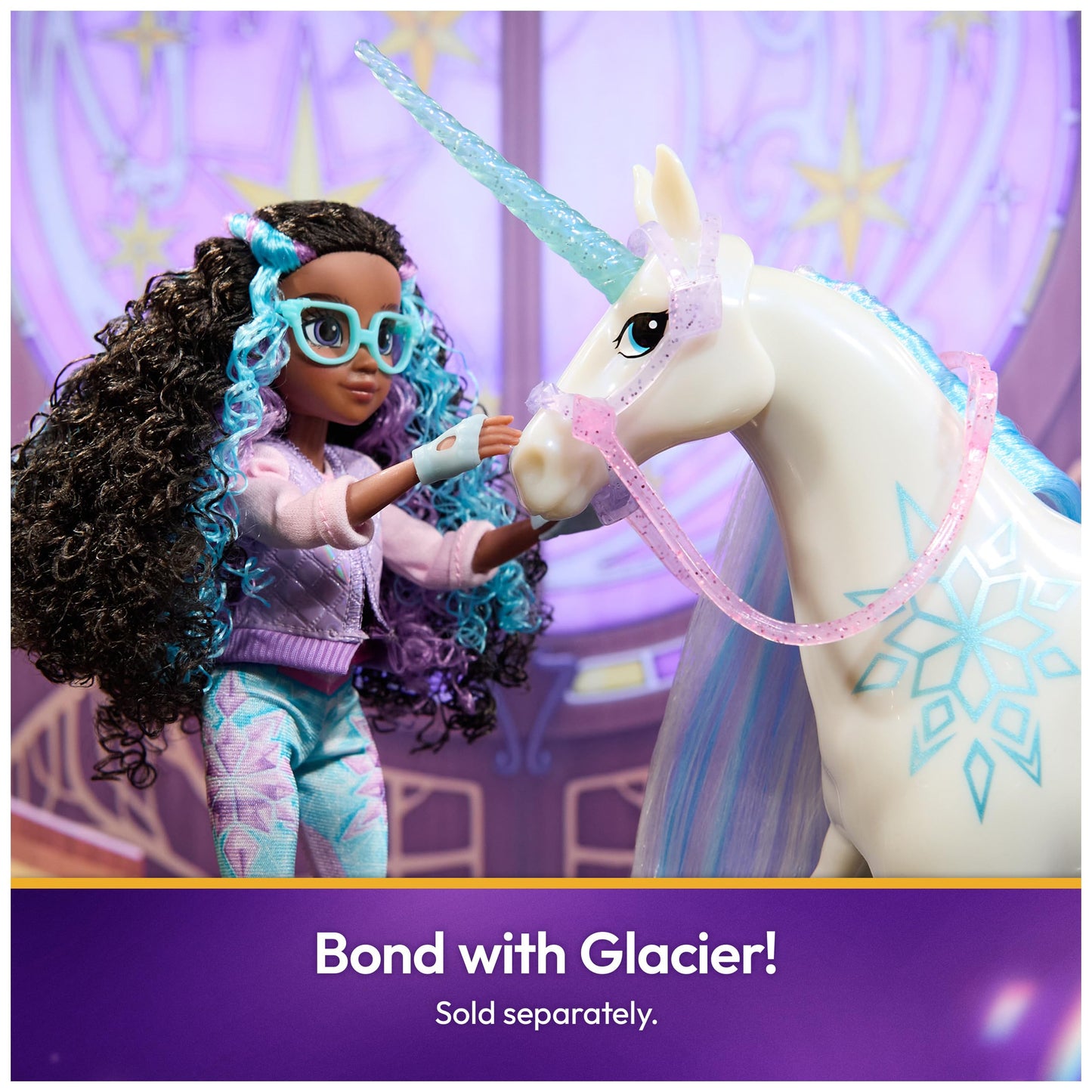 Unicorn Academy Layla Doll – Power of Friendship with Sparklebook and 5 Fashion Accessories (9.5 inches) for Girls 4+