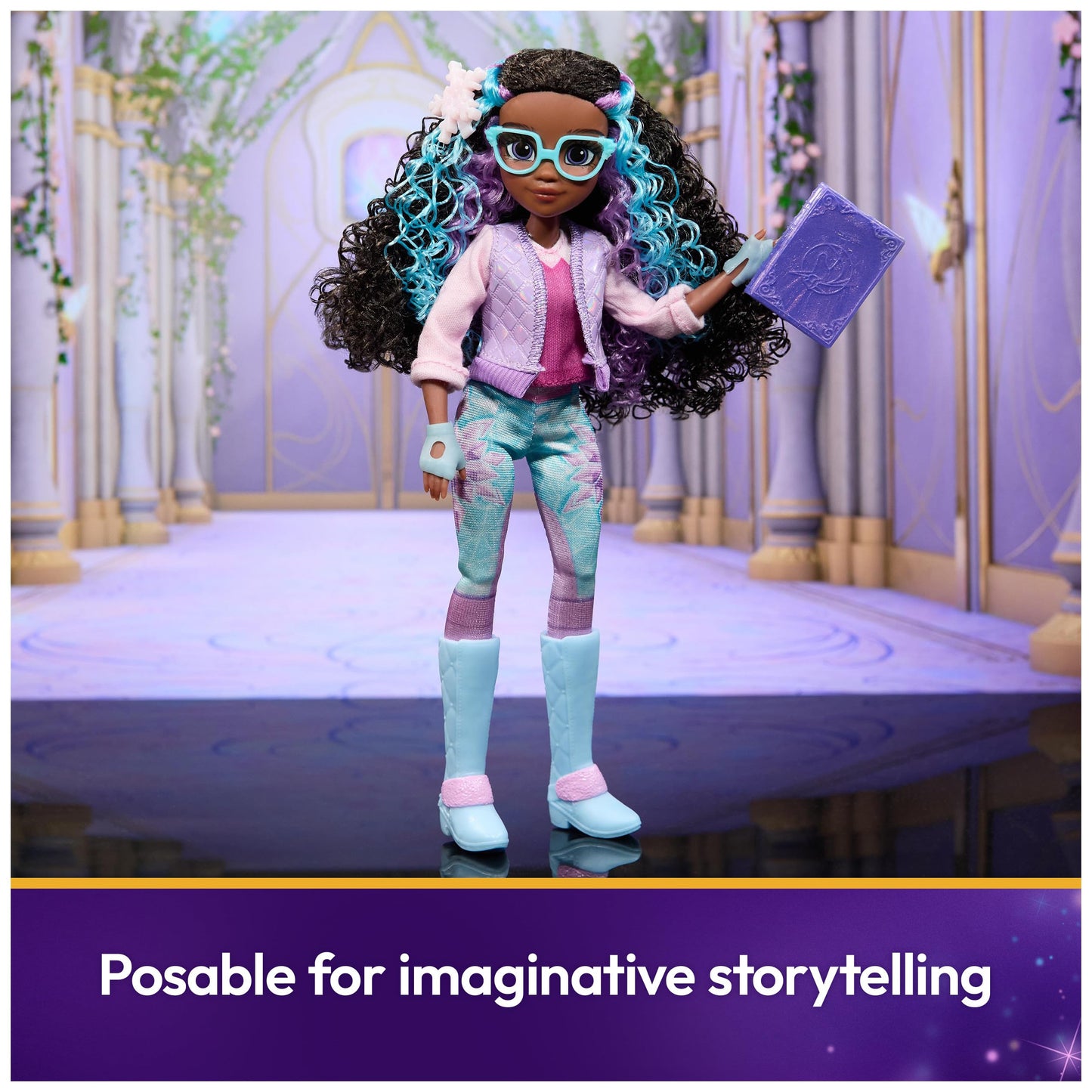 Unicorn Academy Layla Doll – Power of Friendship with Sparklebook and 5 Fashion Accessories (9.5 inches) for Girls 4+