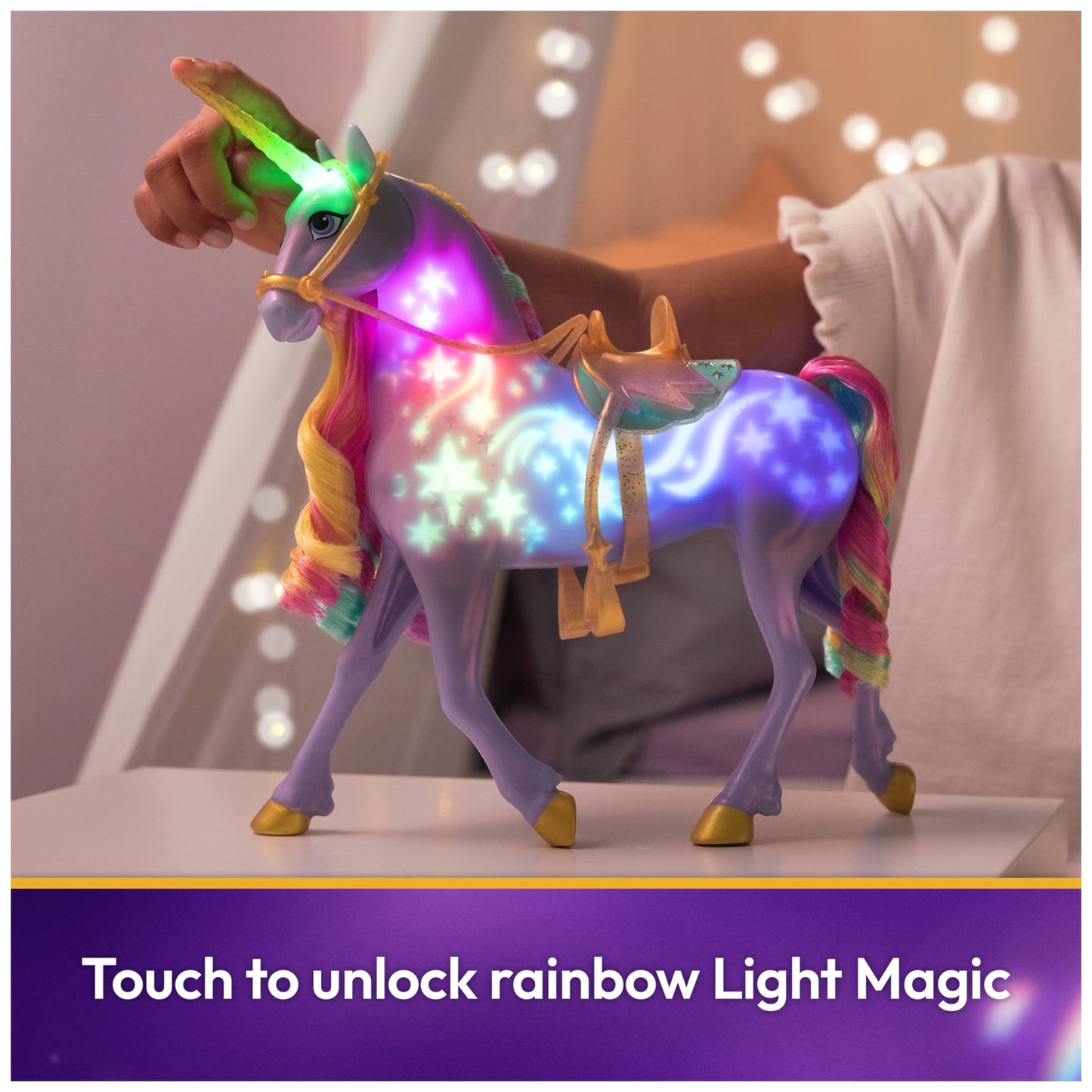 Unicorn Academy Rainbow Light-up Wildstar – Interactive Rainbow Unicorn Toy with Lights, Sounds & Music