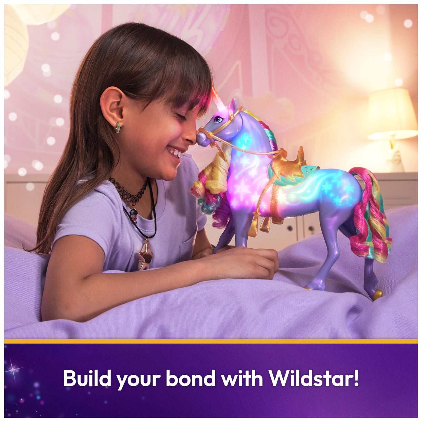 Unicorn Academy Rainbow Light-up Wildstar – Interactive Rainbow Unicorn Toy with Lights, Sounds & Music