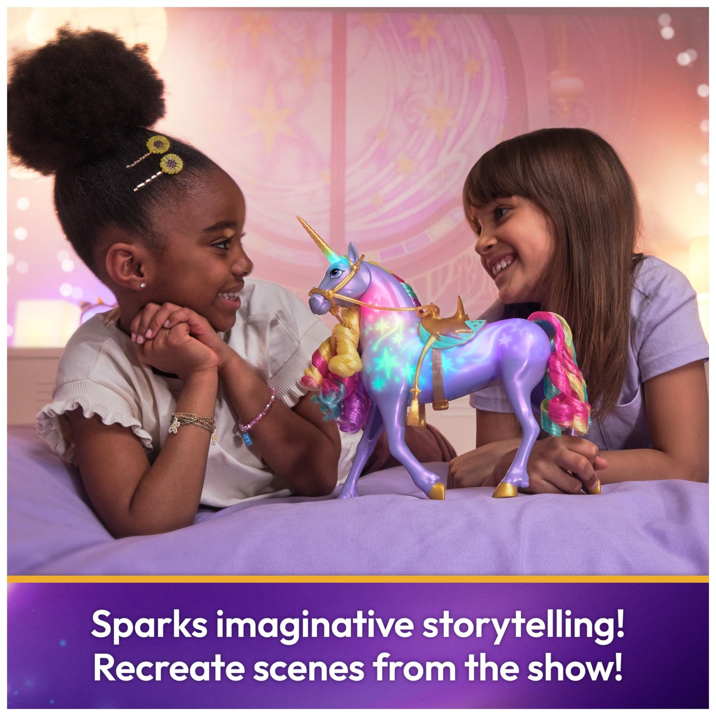 Unicorn Academy Rainbow Light-up Wildstar – Interactive Rainbow Unicorn Toy with Lights, Sounds & Music