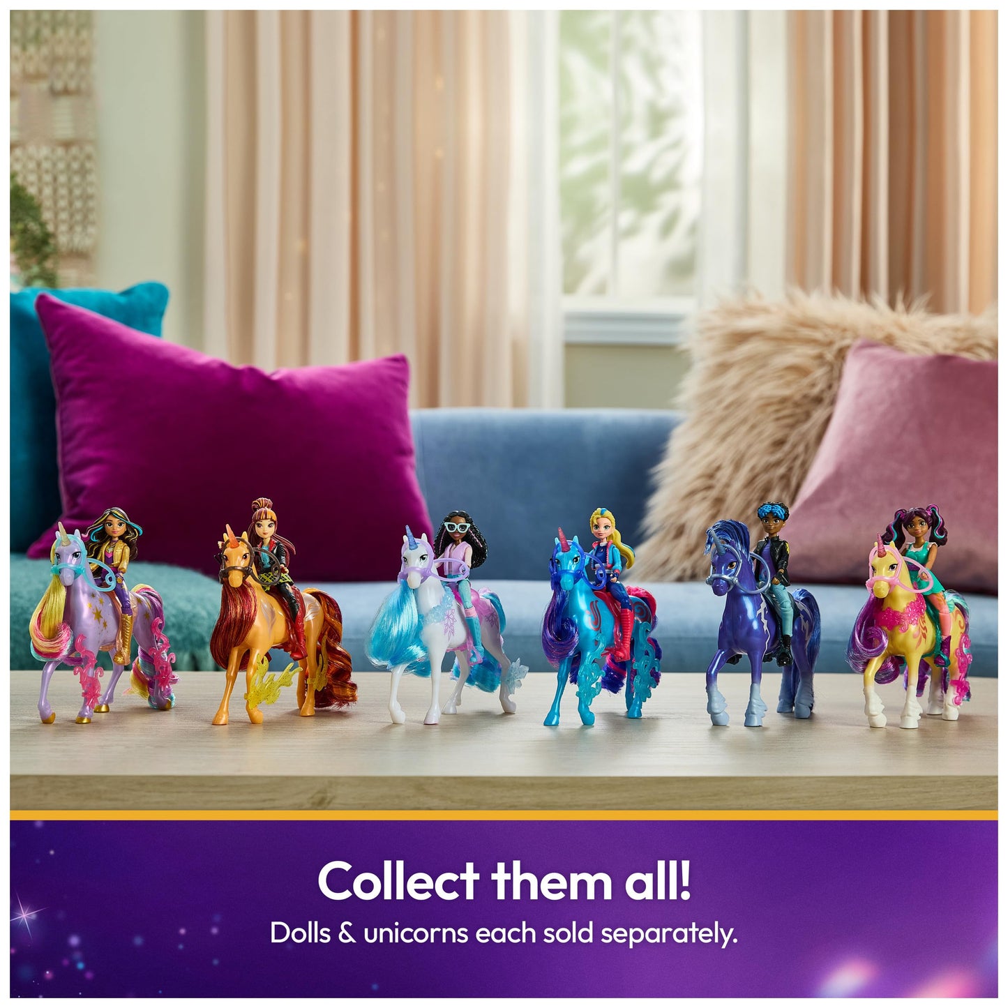 Unicorn Academy Valentina & Cinder Power of Friendship Set – Poseable 4.5-Inch Doll & 5-Inch Unicorn