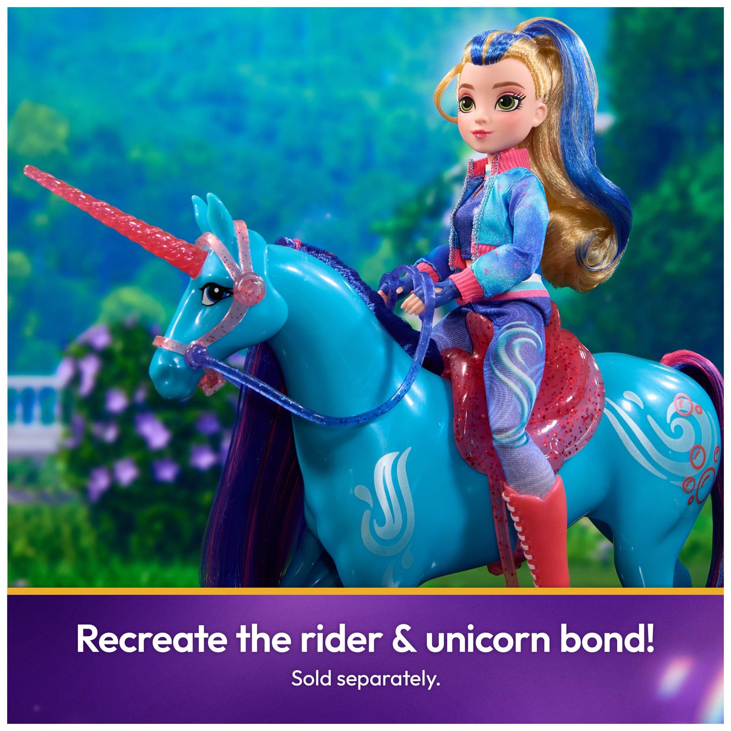 Unicorn Academy River 11-Inch Unicorn Toy – Power of Friendship with Translucent Saddle & Bridle
