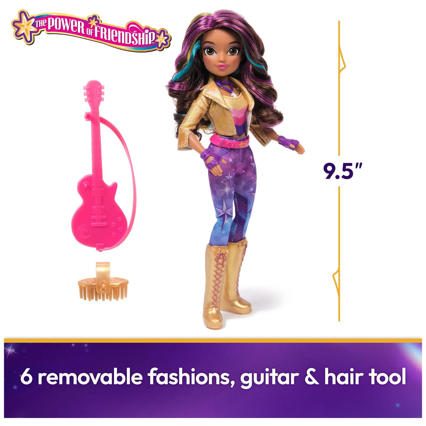 Unicorn Academy Sophia Doll – Power of Friendship, Guitar & 6 Fashion Accessories, 9.5-Inch
