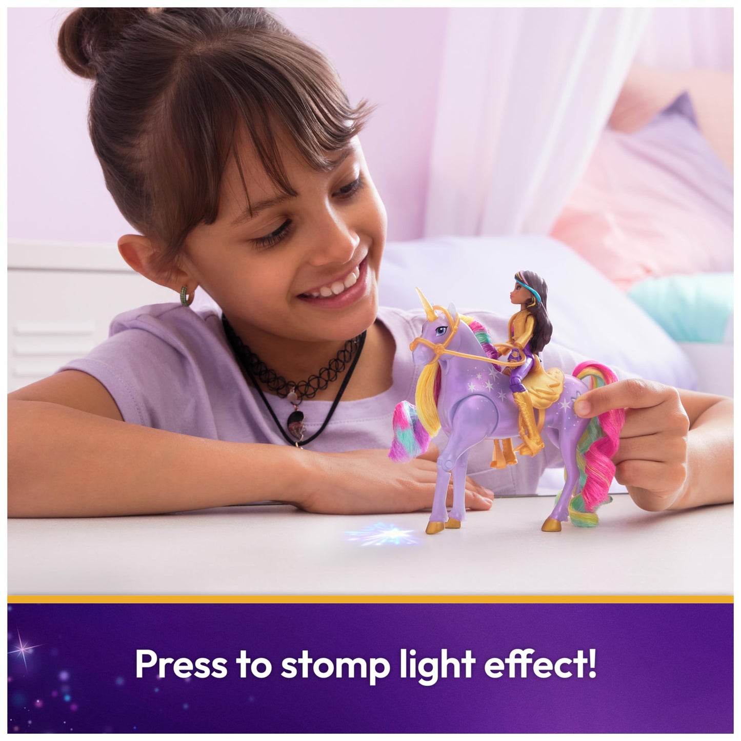 Unicorn Academy Sophia & Light Magic Wildstar – Rainbow Light-Up Unicorn Toy Set for Girls 4+