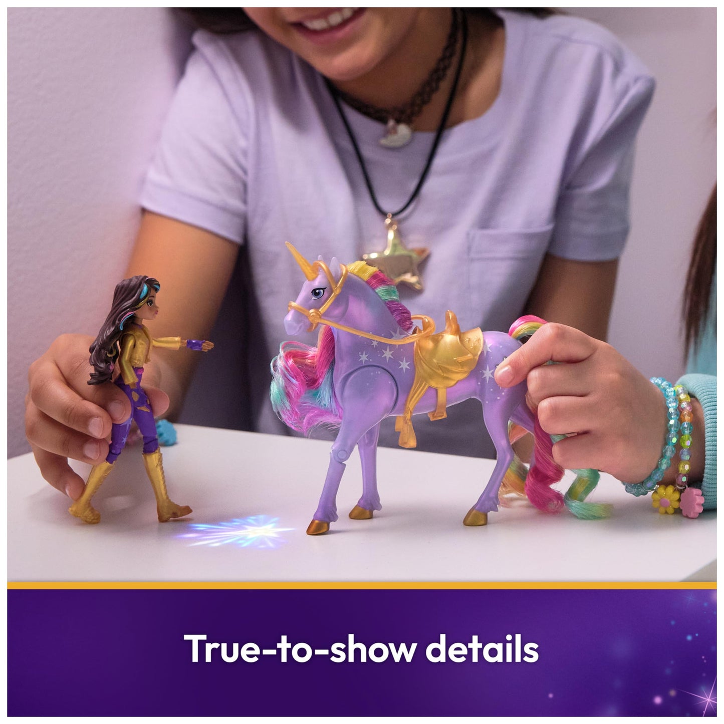 Unicorn Academy Sophia & Light Magic Wildstar – Rainbow Light-Up Unicorn Toy Set for Girls 4+