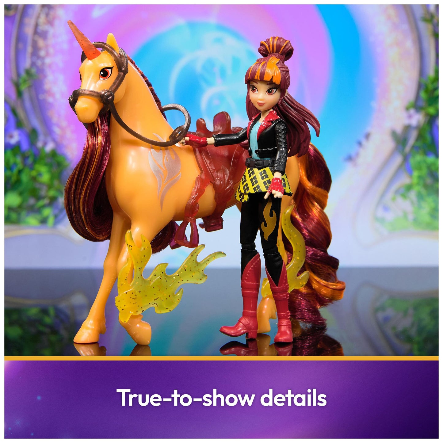Unicorn Academy Valentina & Cinder Power of Friendship Set – Poseable 4.5-Inch Doll & 5-Inch Unicorn