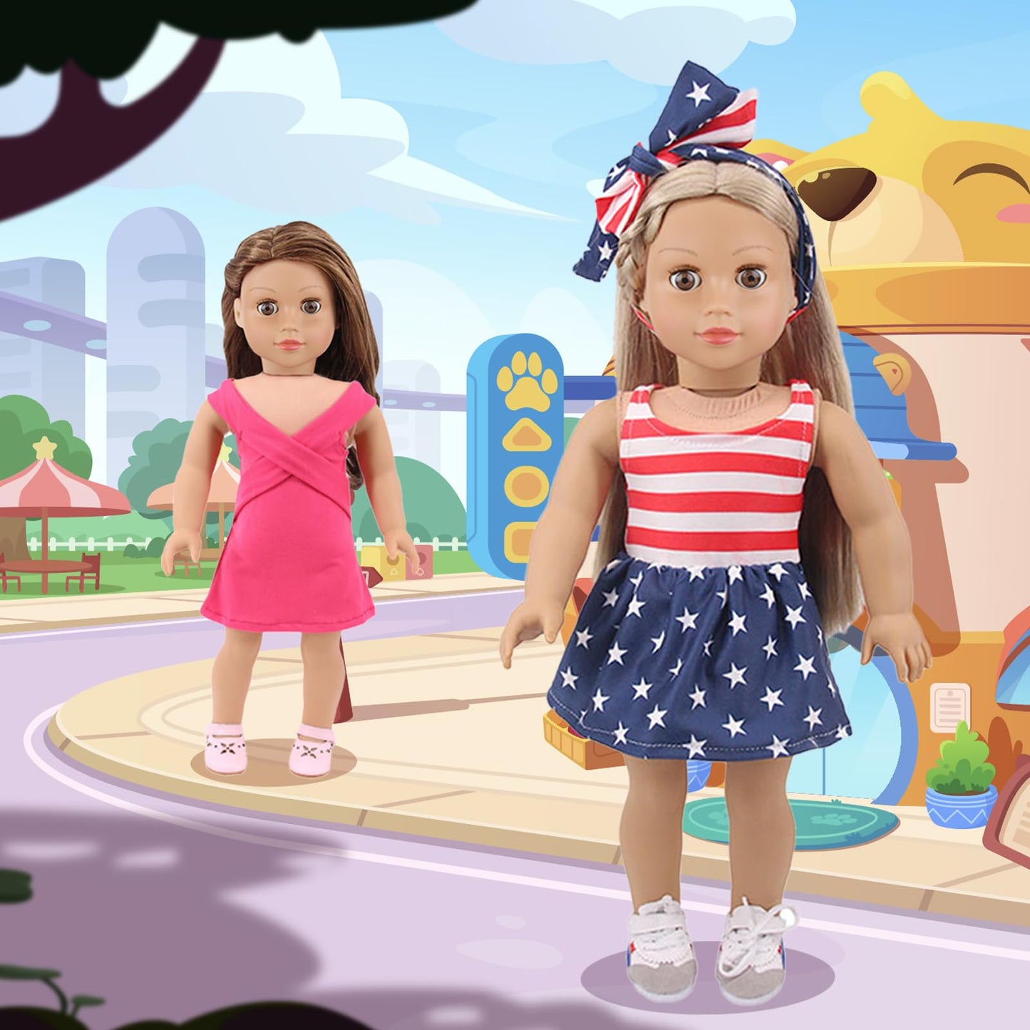 UNICORN ELEMENT 10 Sets 18-Inch Doll Clothes – 17-Piece Fashion Bundle for 18 Inch Dolls