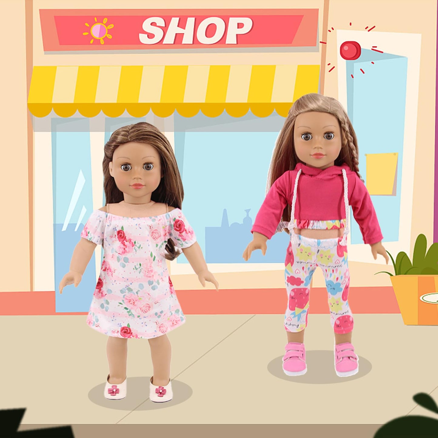 UNICORN ELEMENT 10 Sets 18-Inch Doll Clothes – 17-Piece Fashion Bundle for 18 Inch Dolls