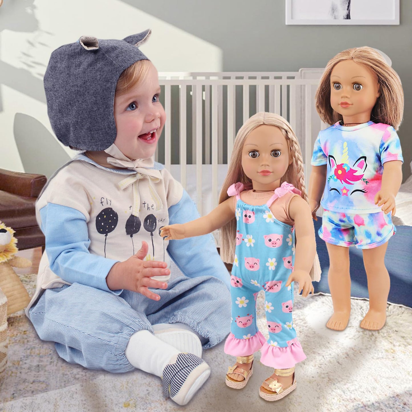 UNICORN ELEMENT 10 Sets 18-Inch Doll Clothes – 17-Piece Fashion Bundle for 18 Inch Dolls