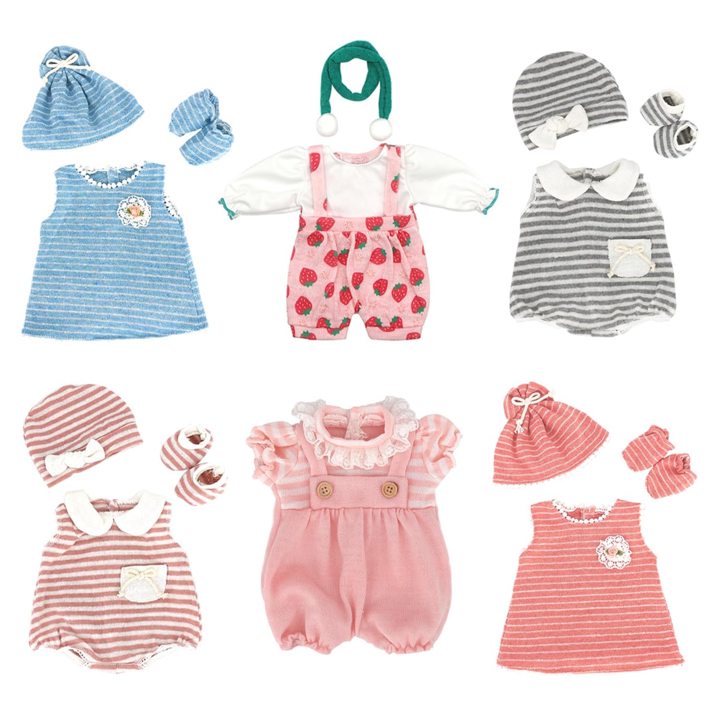 UNICORN ELEMENT 6 Sets 14-18 Inch Doll Clothes – 15-Piece Outfit Set for 18-Inch Dolls