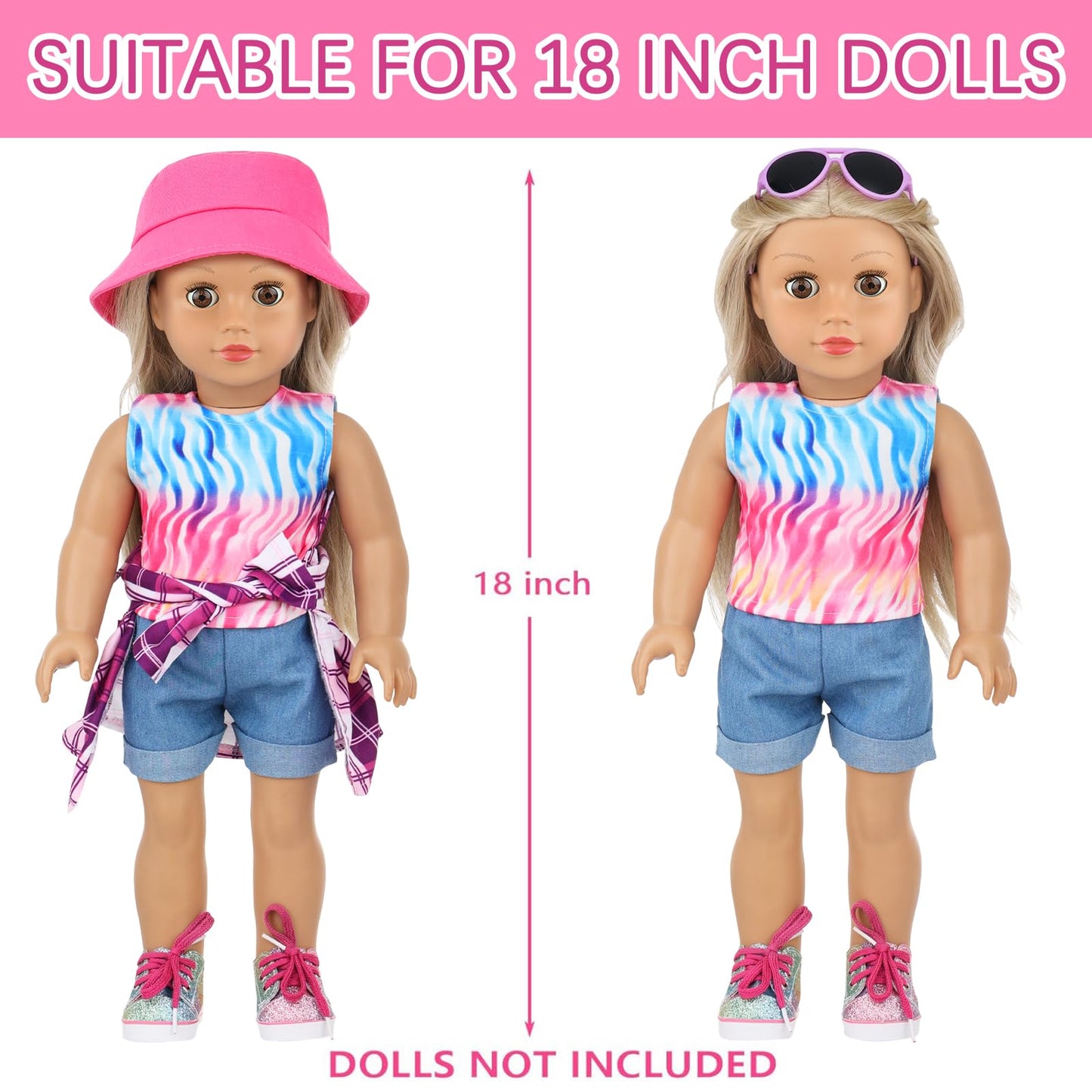 UNICORN ELEMENT: American 18-Inch Doll Skateboard Accessories & Clothes Set – Ten-Piece Outfit & Gear Collection